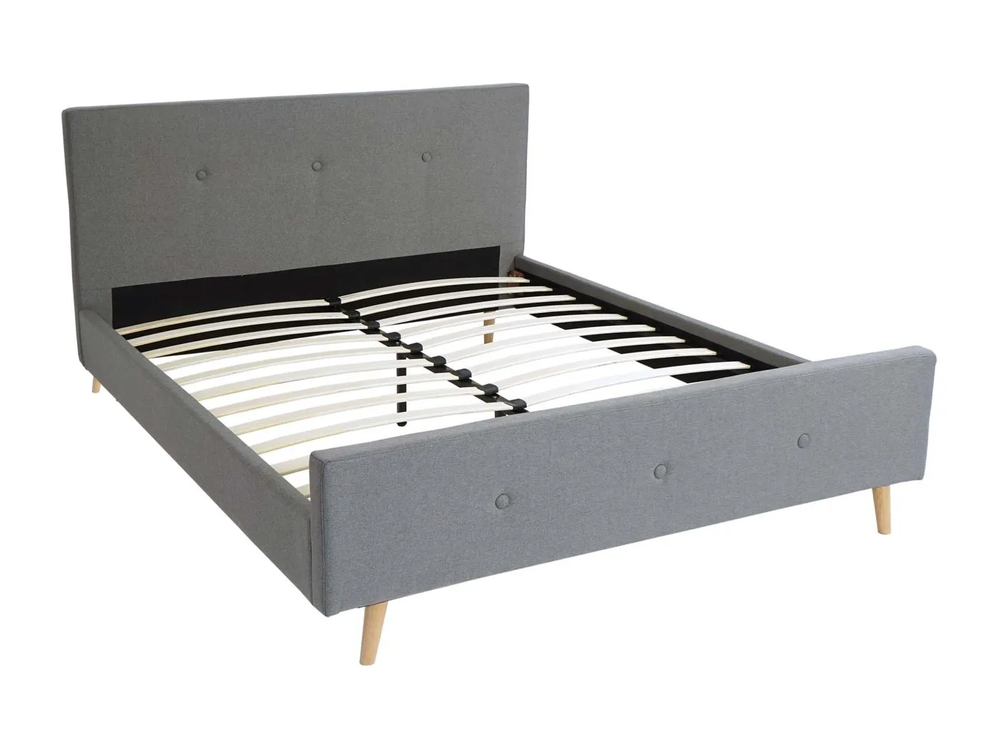 Polsterbett MCW-J98 + Lattenrost 160cm, 160x200cm grau