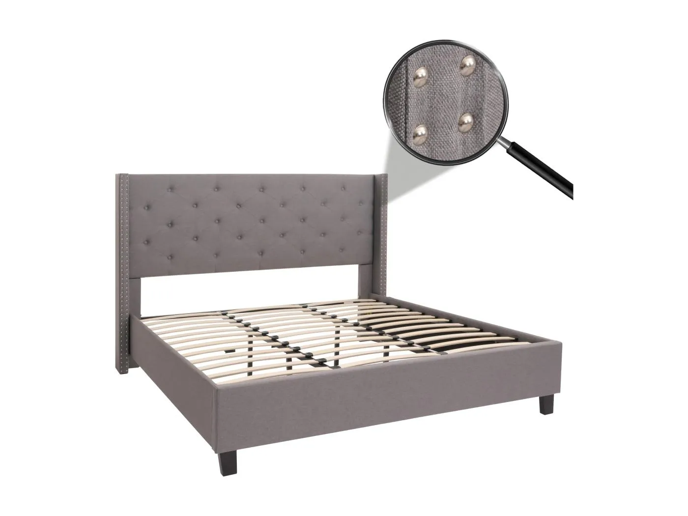 Polsterbett MCW-N59, Grau