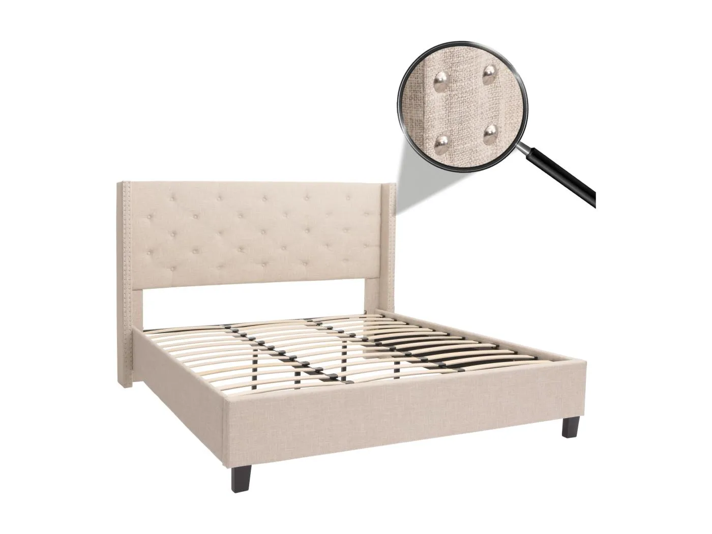 Polsterbett MCW-N59, Creme-beige