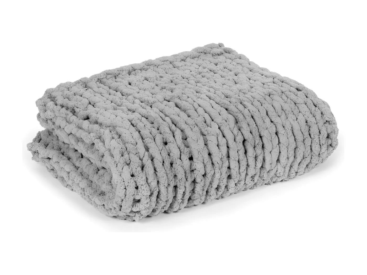 Handgestrickte Chenille Kuscheldecke