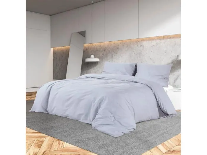 Bettwäsche-Set Grau 220x240 cm Leichte Mikrofaser