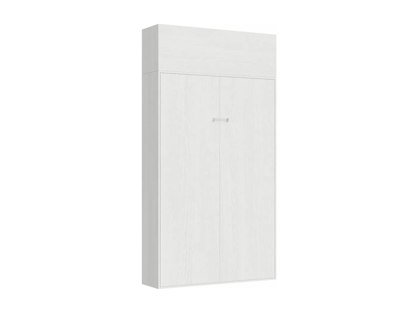 Schrankbett Kentaro 120 vertikal mit Vasistas-Wandschrank Esche weiß