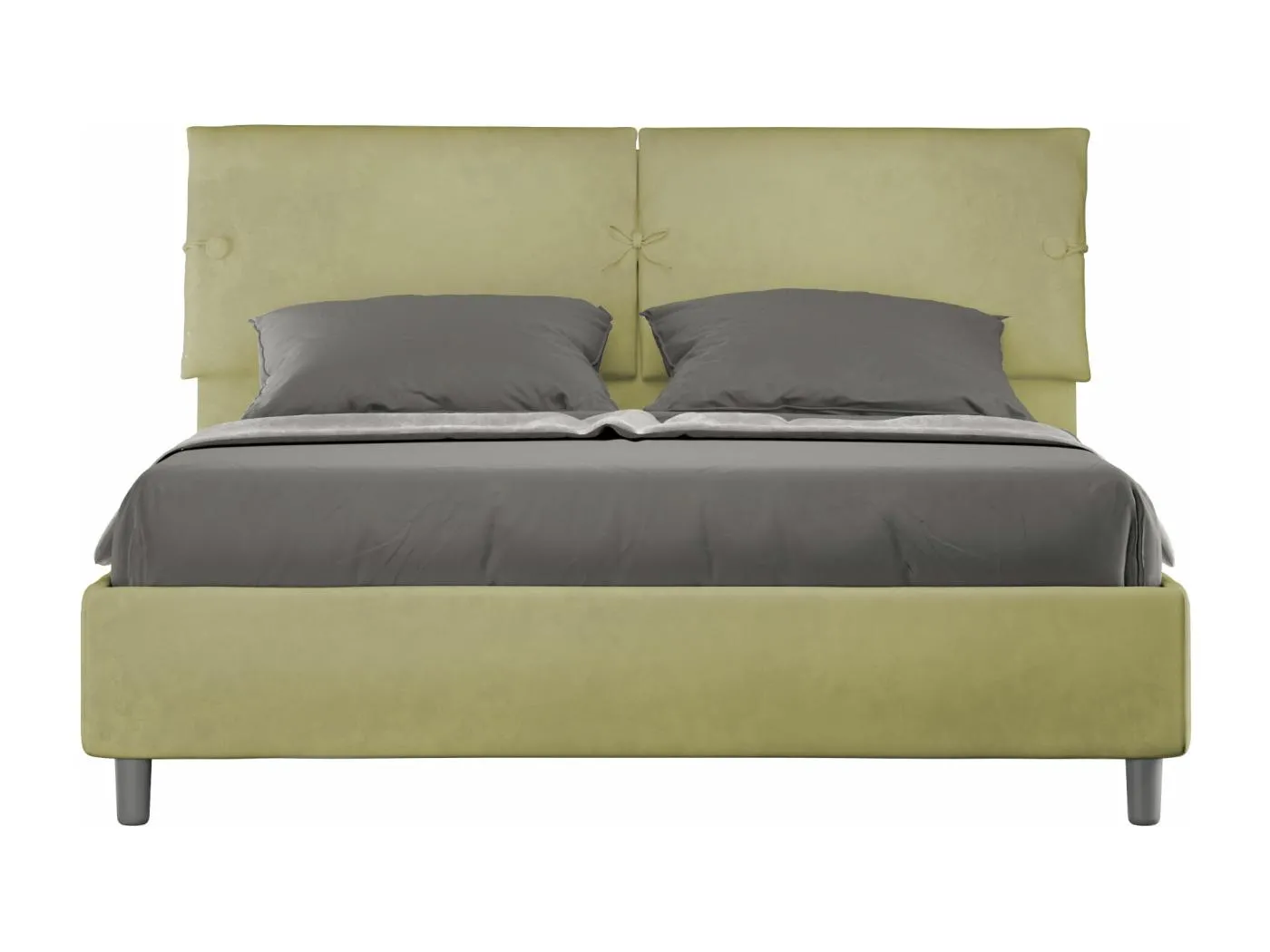 Bett mit gepolstertem Untergestell 160x210 Mikrofaser Green Tea Sleeper