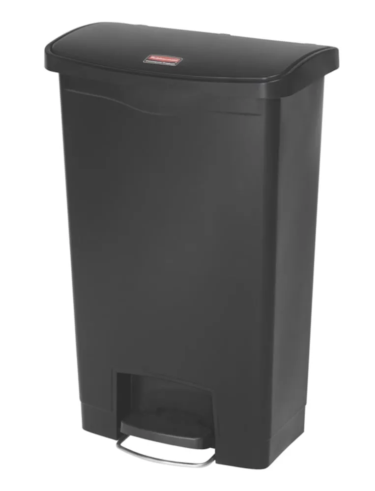 Rubbermaid Slim Jim Step On Container Front Step Pedal-Abfalleimer | 50 Liter, HxBxT 71,9x29,2x45,6cm | Polyethylen | Schwarz