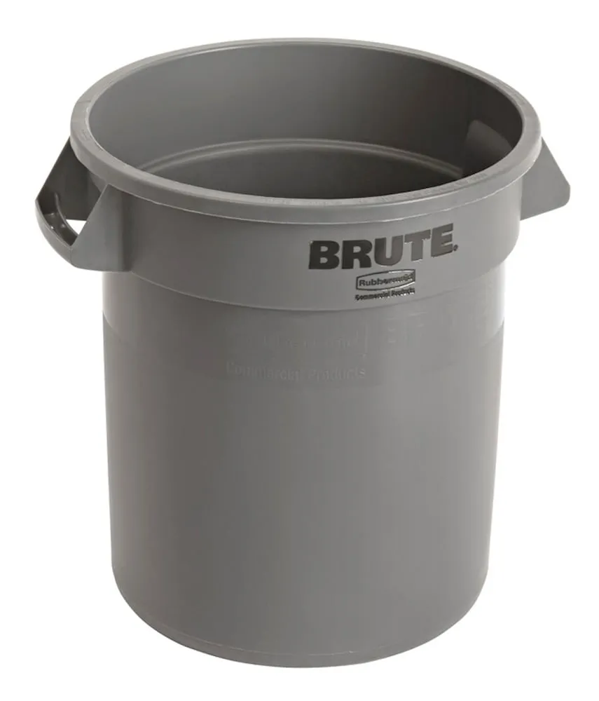 Rubbermaid Brute runde Mehrzwecktonne mit Belüftungskanälen | 37,9 Liter, HxØ 43,5x39,7cm | aus widerstandsfähigem Kunststoff (PE) | Grau