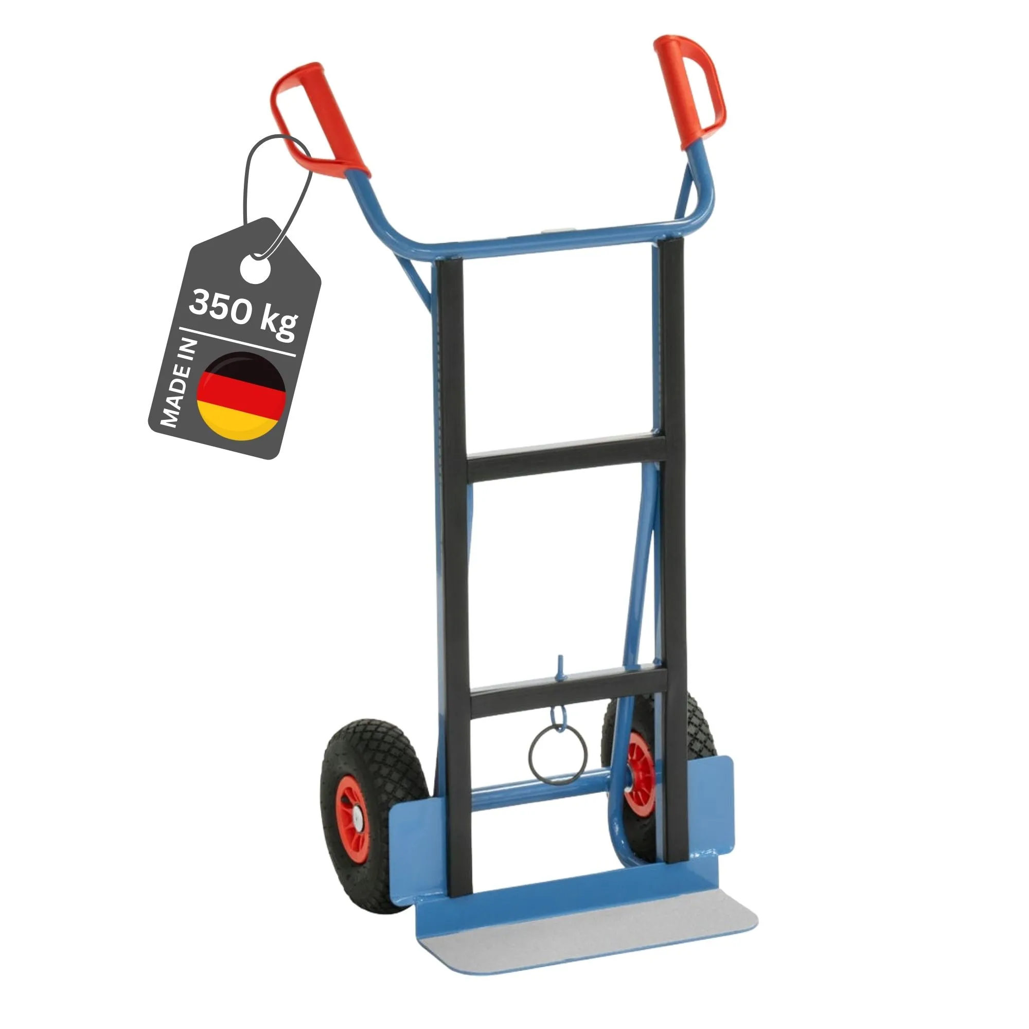 Fetra Gerätekarre zum Transport von Kühlschränken, Spül- & Waschmaschinen mit Gummiauflage & pannensicherer PU-Bereifung | Traglast 350kg | Made in Germany | Blau