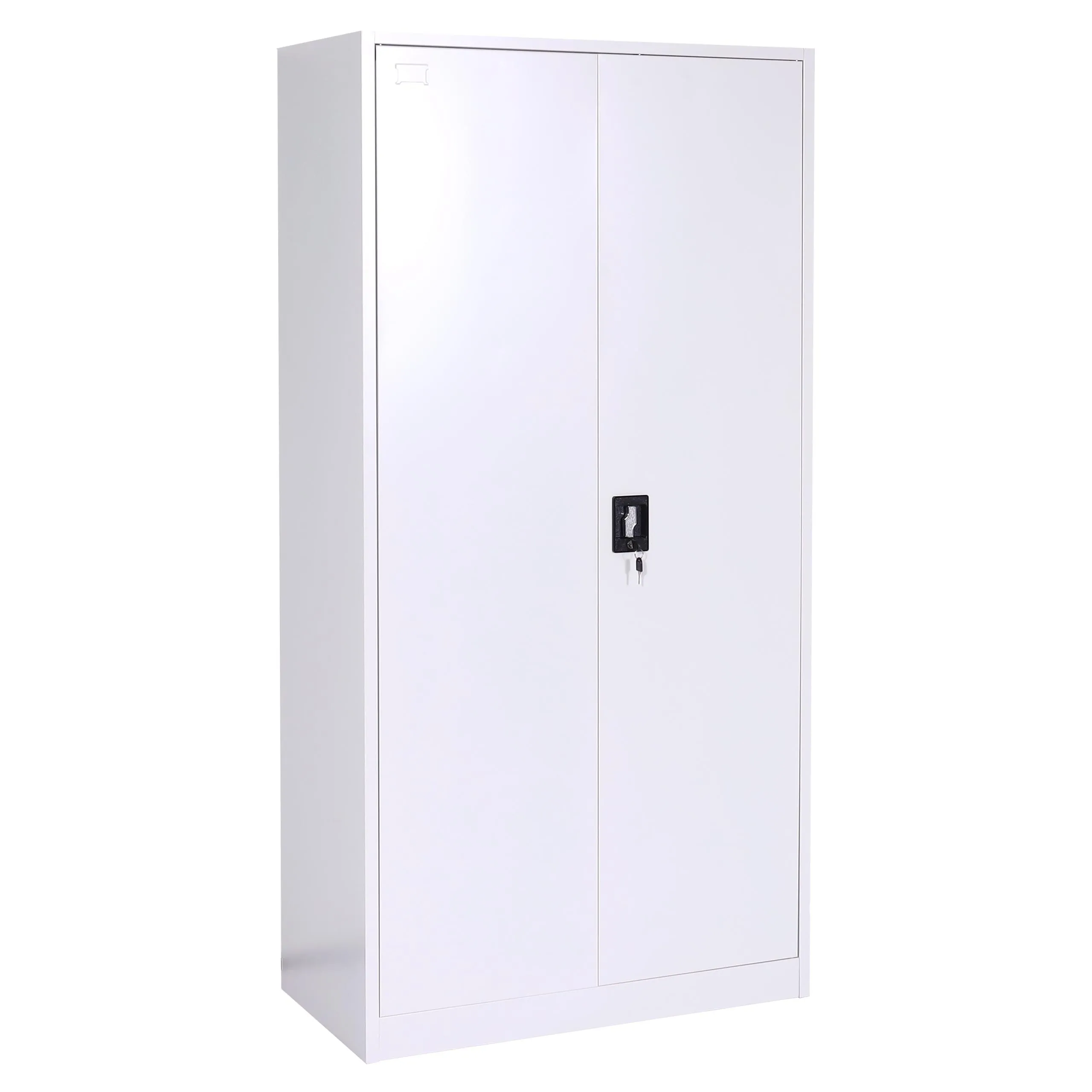 Aktenschrank mit extra Schließfach | HxBxT 185x90x45cm | Stahlschrank Mehrzweckschrank | Schließfach Kleiderstange abschließbar | Metall | Grau