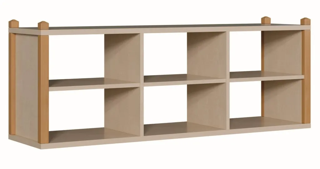 Stollenaufsatzregal für Raumteilerschränke mit 6 Fächern, Breite 156 cm
