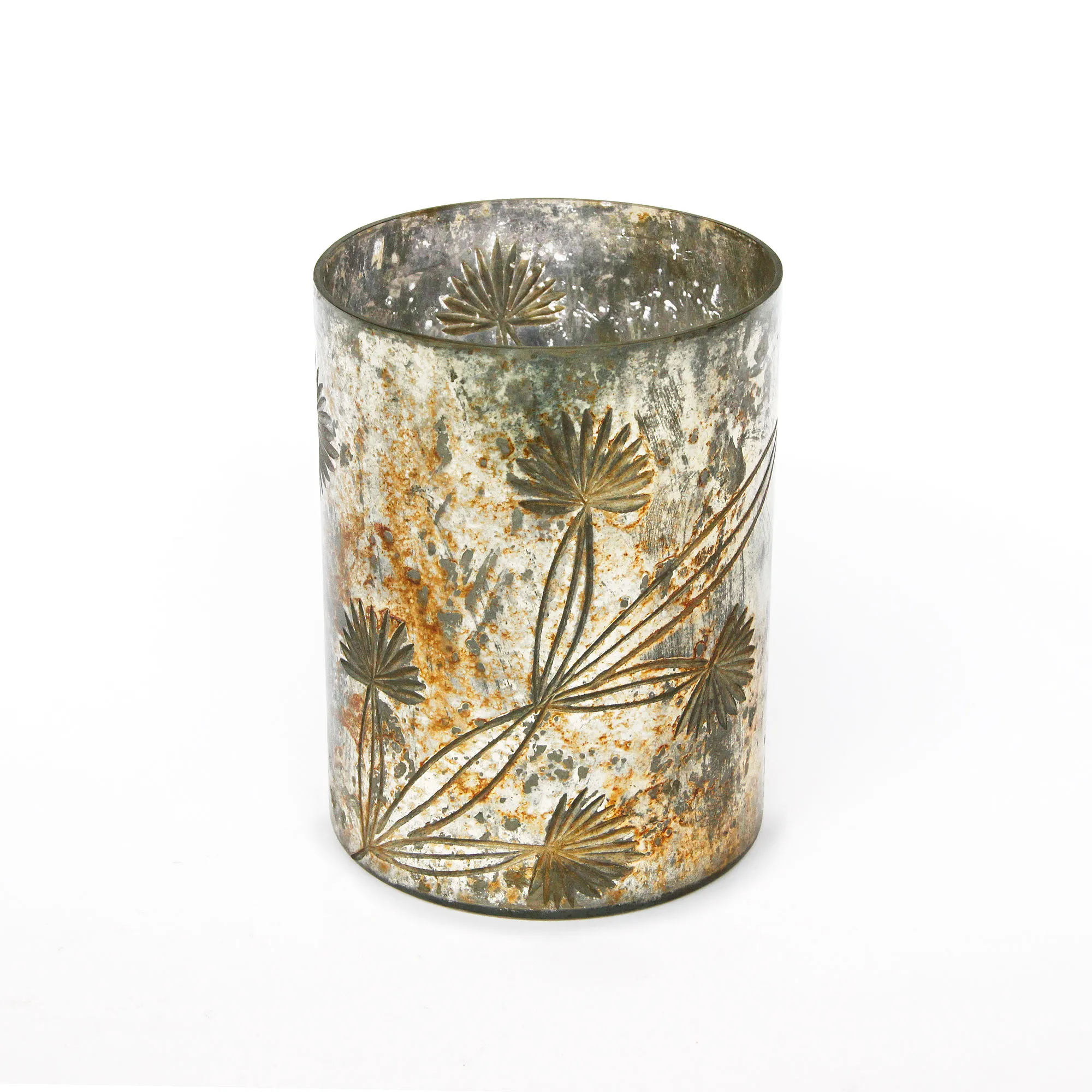 Windlicht 'Blume' antik, Ø 15 cm, H 20 cm