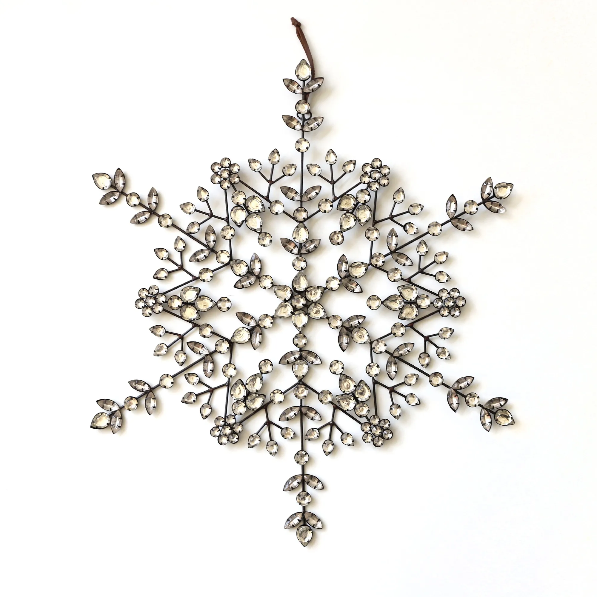 Anhänger 'Schneeflocke', Glassteine, Ø 43 cm