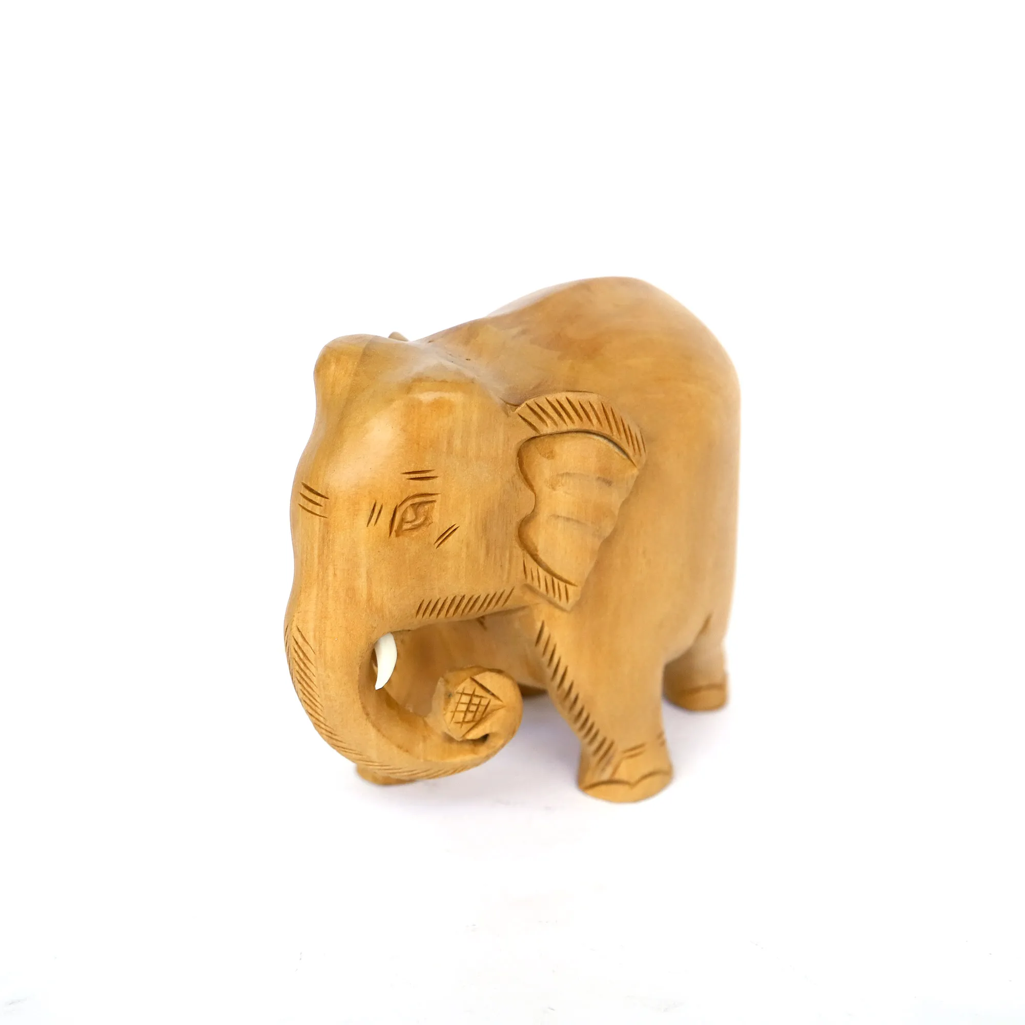 Elefant aus Holz, natur, H 10 cm, B 12 cm, T 6 cm