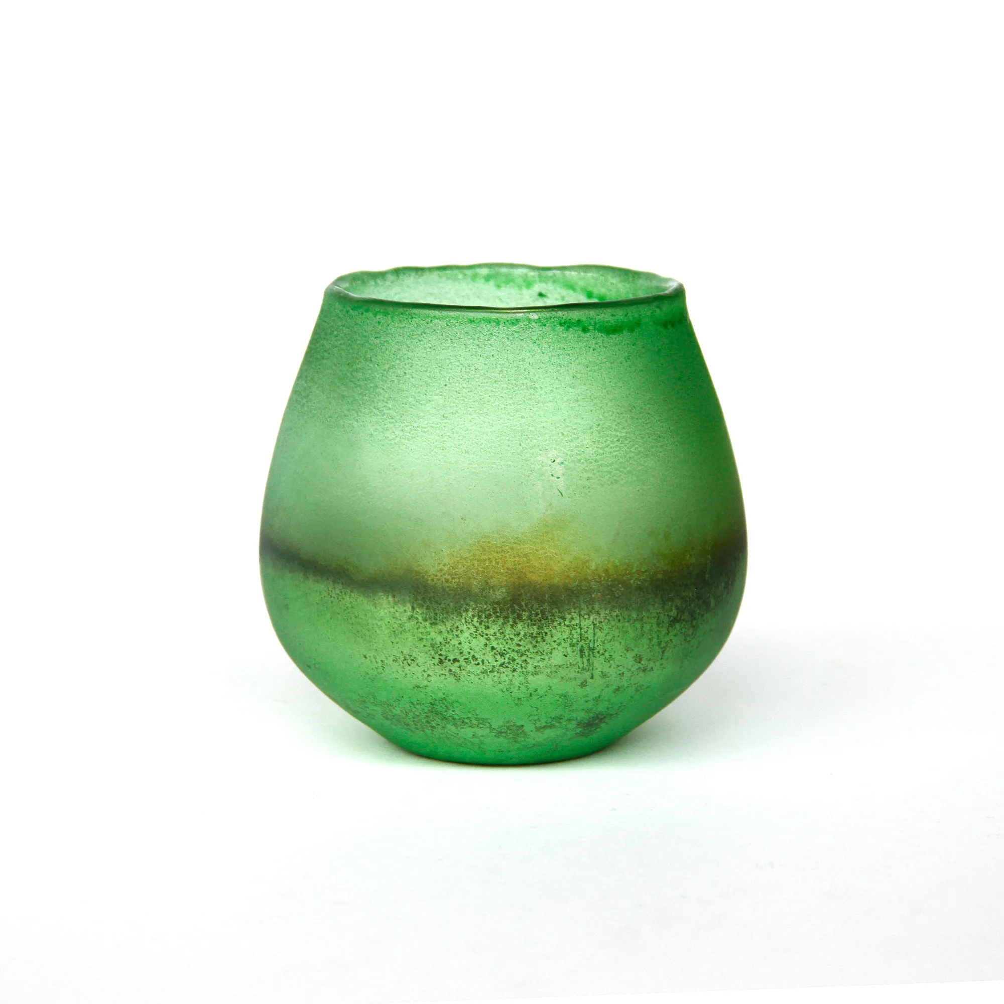 Windlicht matt grün, Ø 10 cm, H 10 cm