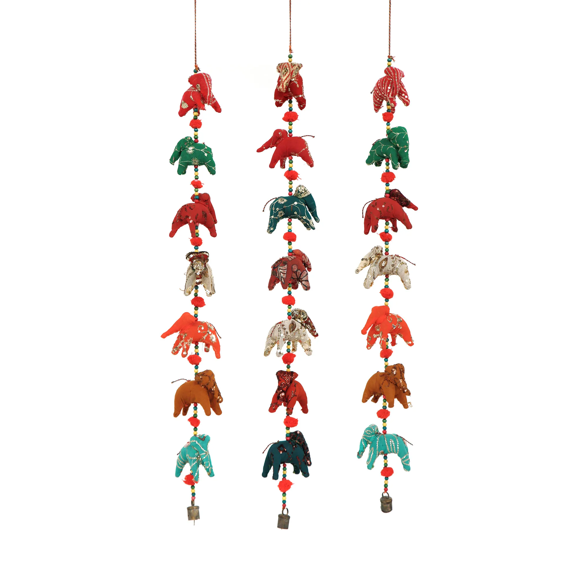 7er Kette 'Elefanten', multicolor, H 100 cm