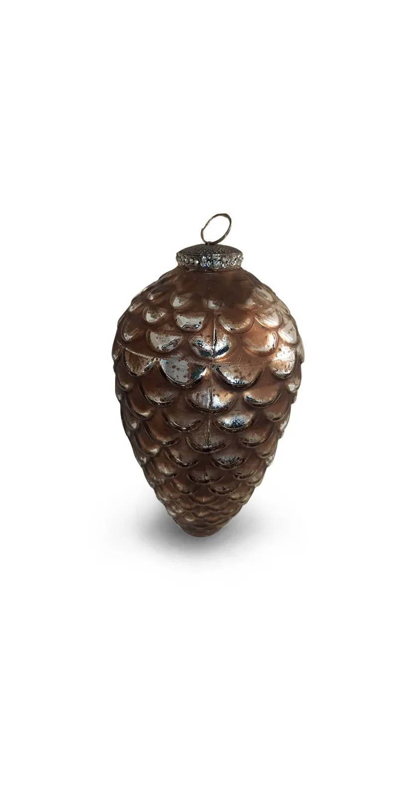 Anhänger 'Zapfen', antik silber, kupfer, Ø 10,5 cm, H 19 cm