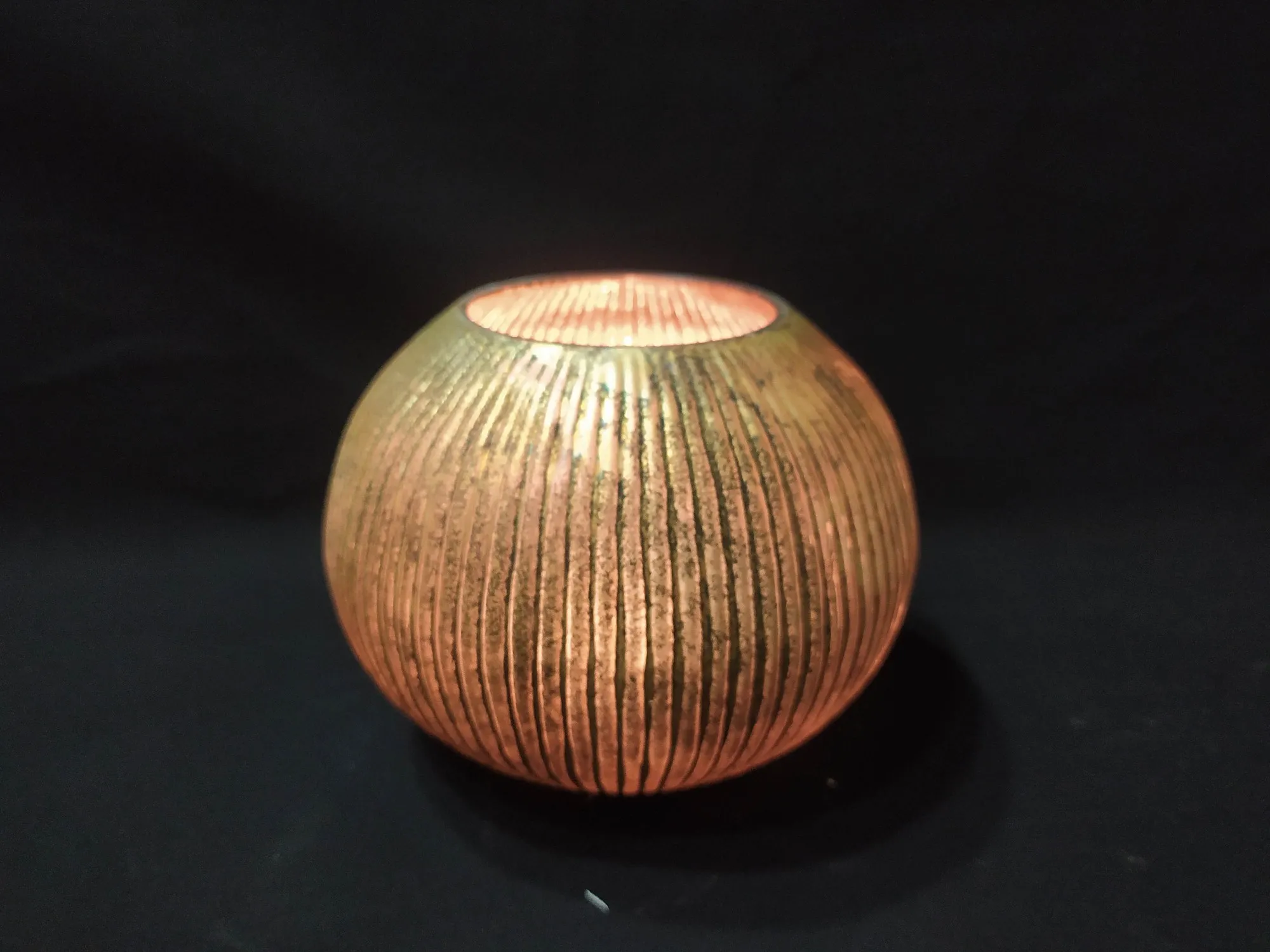 Windlicht 'Avos', antik kupfer, Ø 14 cm, H 11 cm