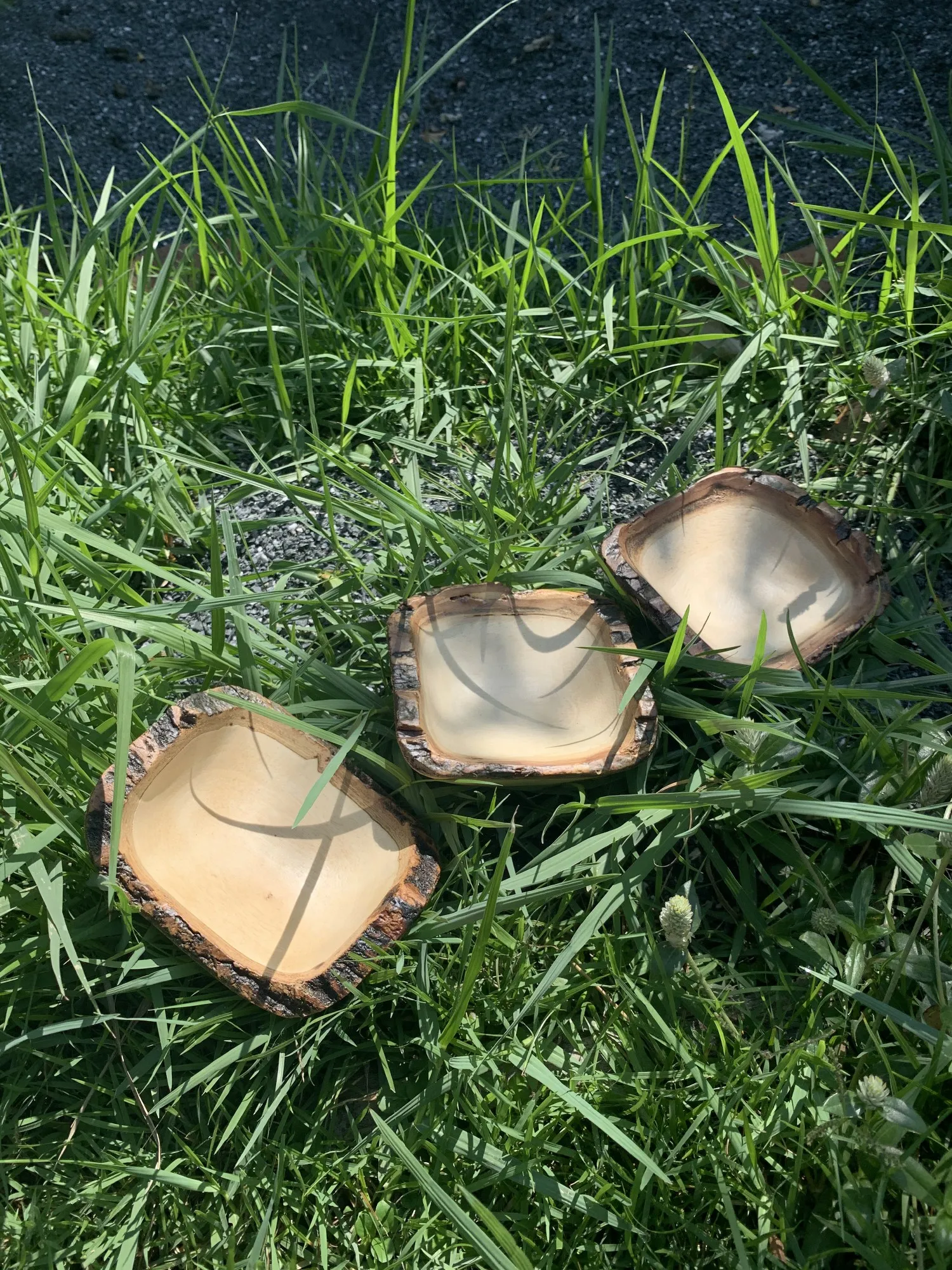 Holzschale mit Baumrinde, natur, min. B 12 cm, L 10 cm