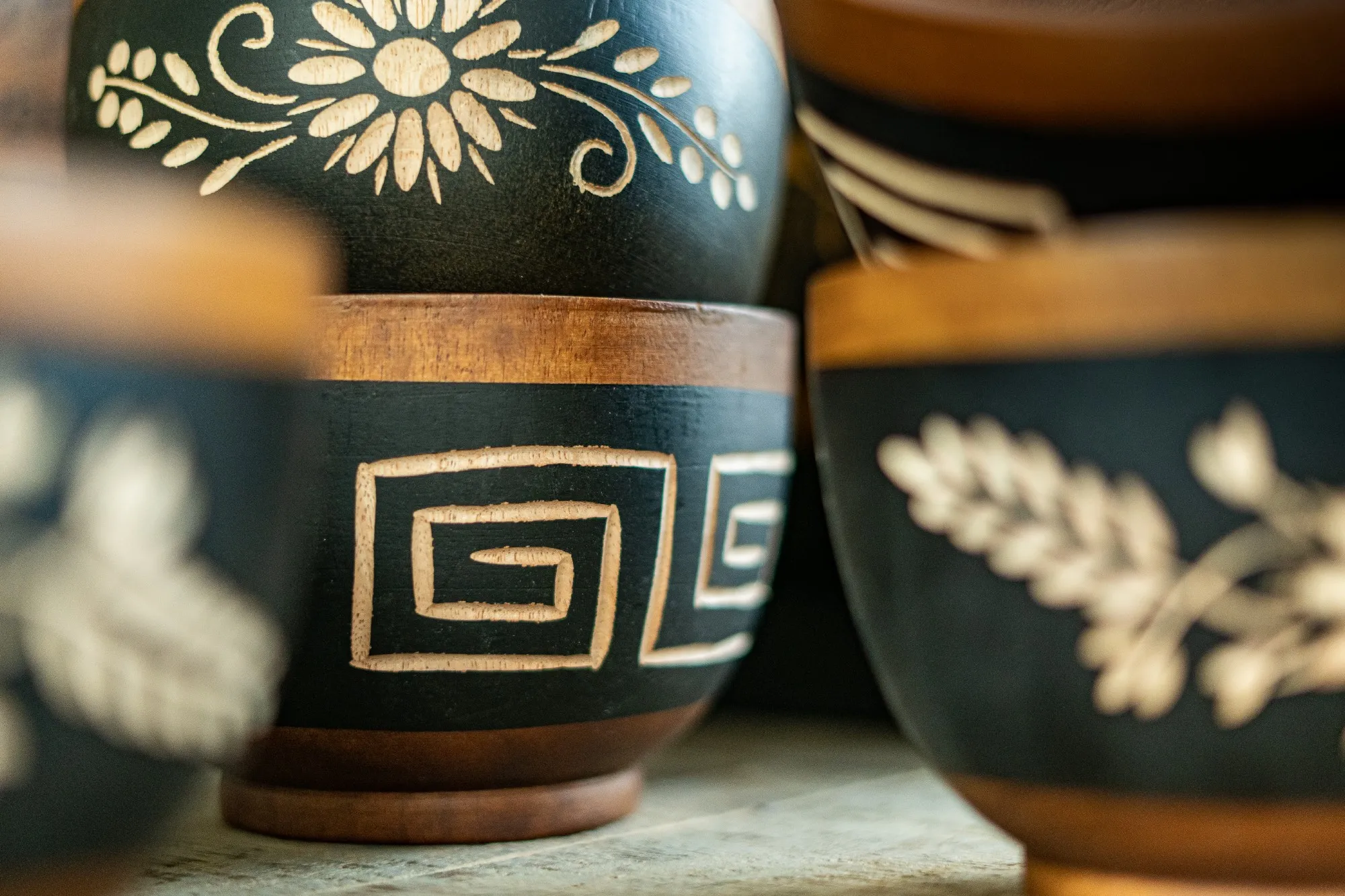 'Mangoholz'-Schale 'Meander', Ø 15 cm, H 10 cm