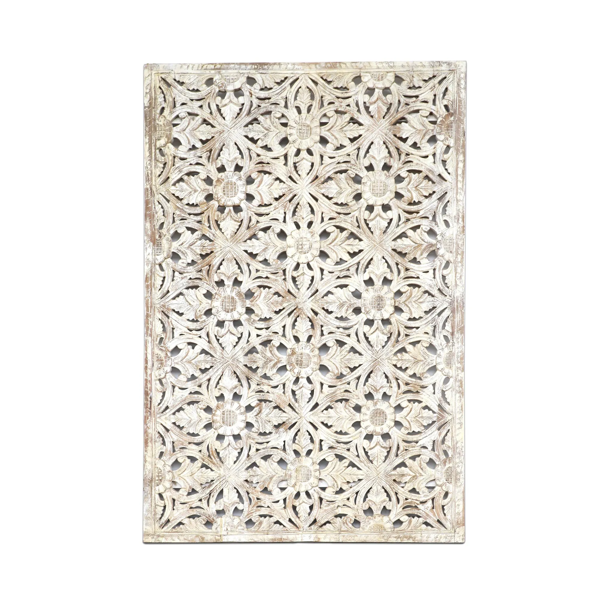 Handgeschnitztes Wandpanel, Mangoholz, H 180 cm, B 120 cm, T 3 cm