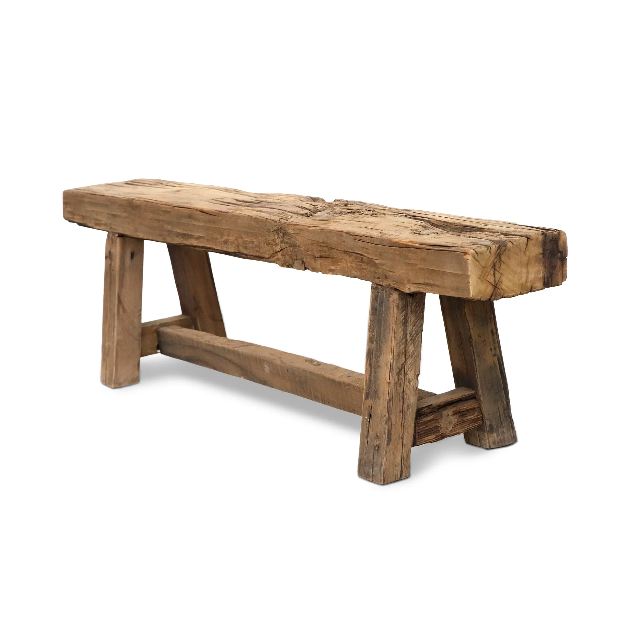 Sitzbank aus Altholz, natur, B 150 cm, H 45 cm, L 25 cm