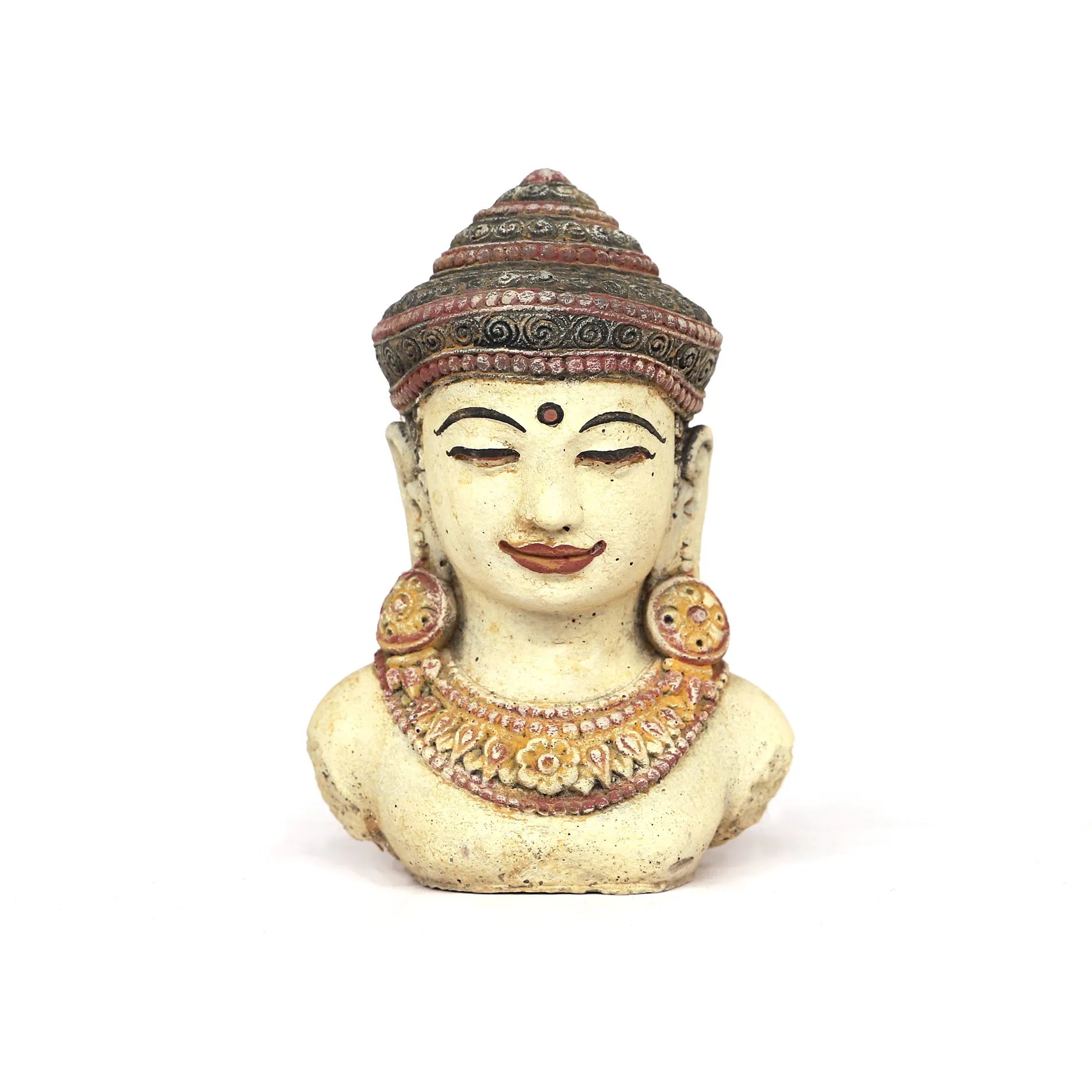 Büste 'Khmer Buddha', multicolor, H 20 cm, B 14 cm, T 13 cm