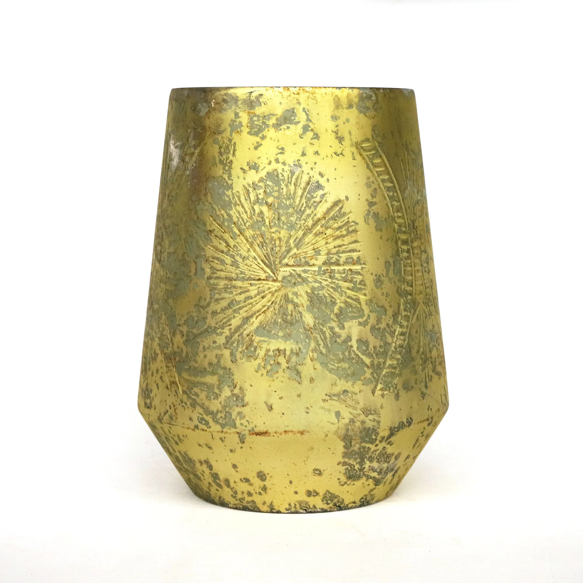 Windlicht 'Halo', vintage grün metallic, Ø 19 cm, H 23 cm