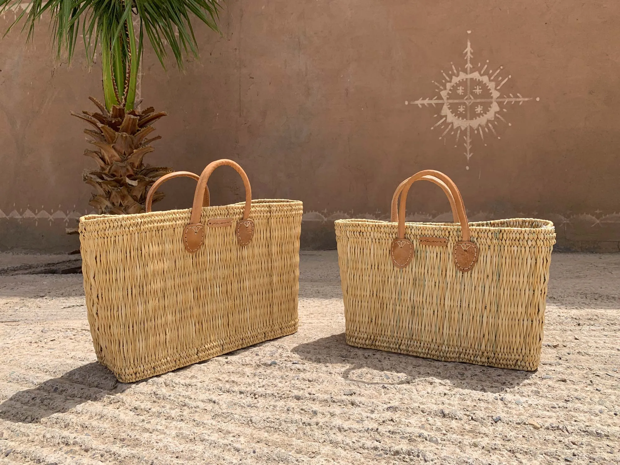 Palmblatt-Tasche L, natur, B 45 cm, H 30 cm, T 20 cm