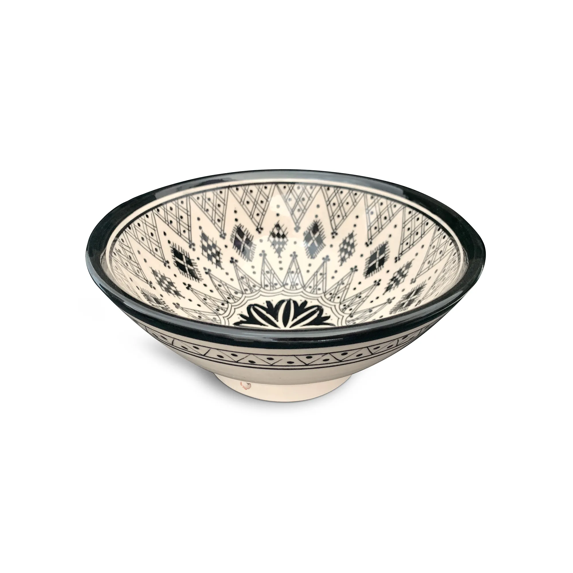 Zierschale schwarz-weiß, Ø 20 cm, H 9 cm