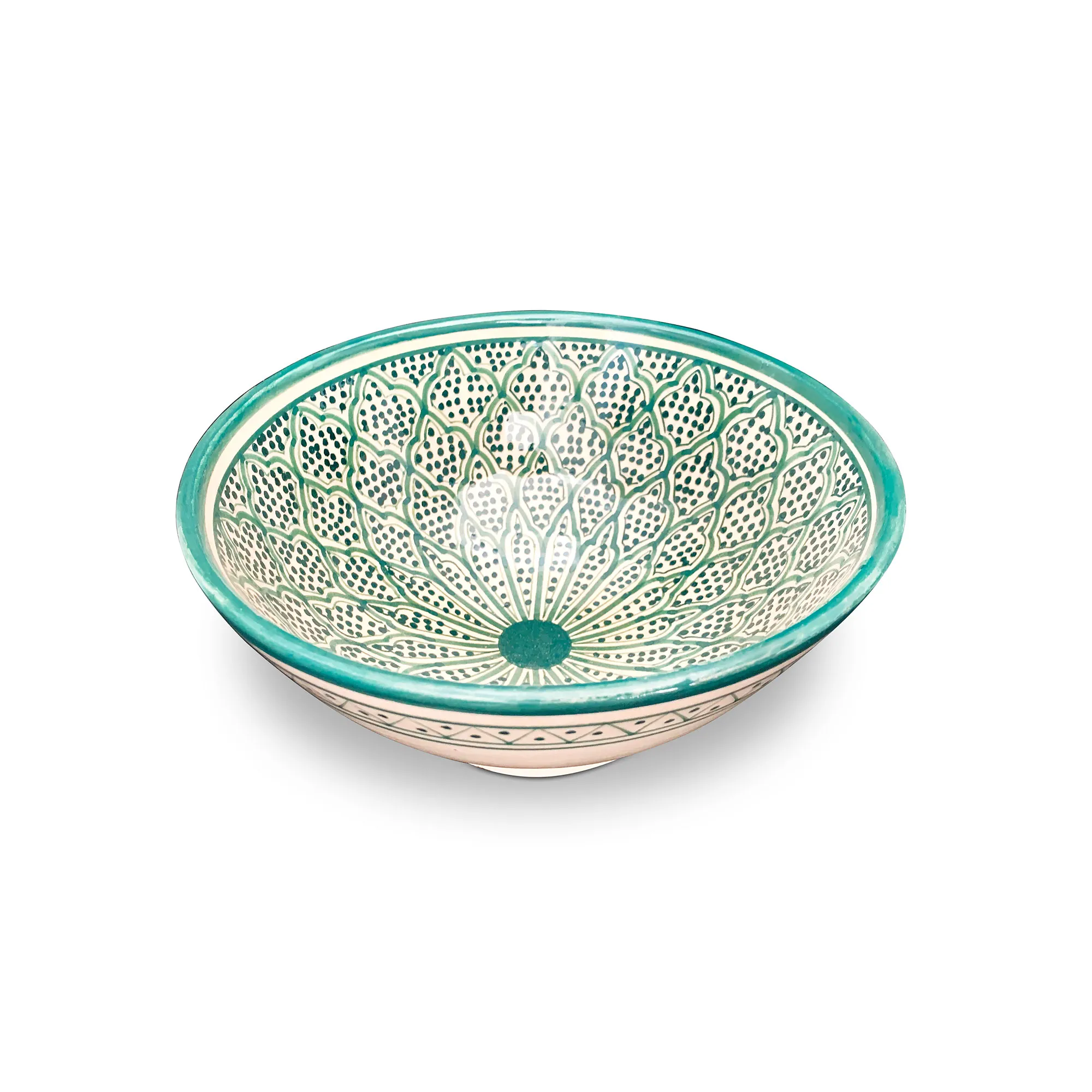 Zierschale weiß-grün, Ø 20 cm, H 9 cm