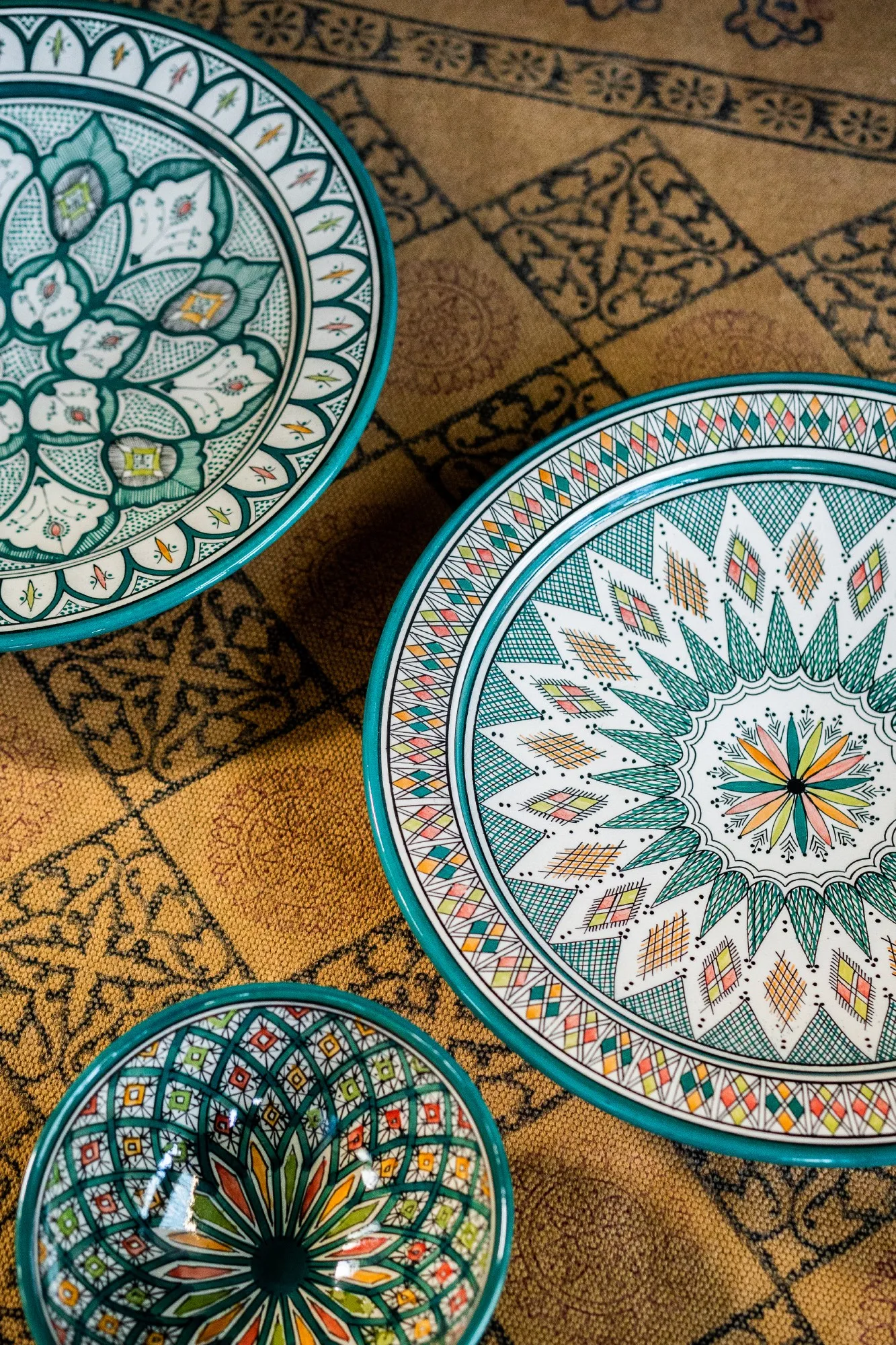 Zierteller, grün, multicolor, Ø 40 cm, H 6 cm