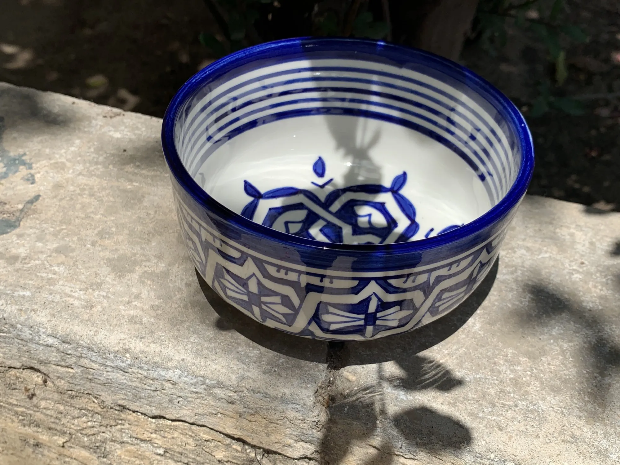 Keramikschale 'Arabeske', blau-weiß, Ø 14 cm, H 7 cm