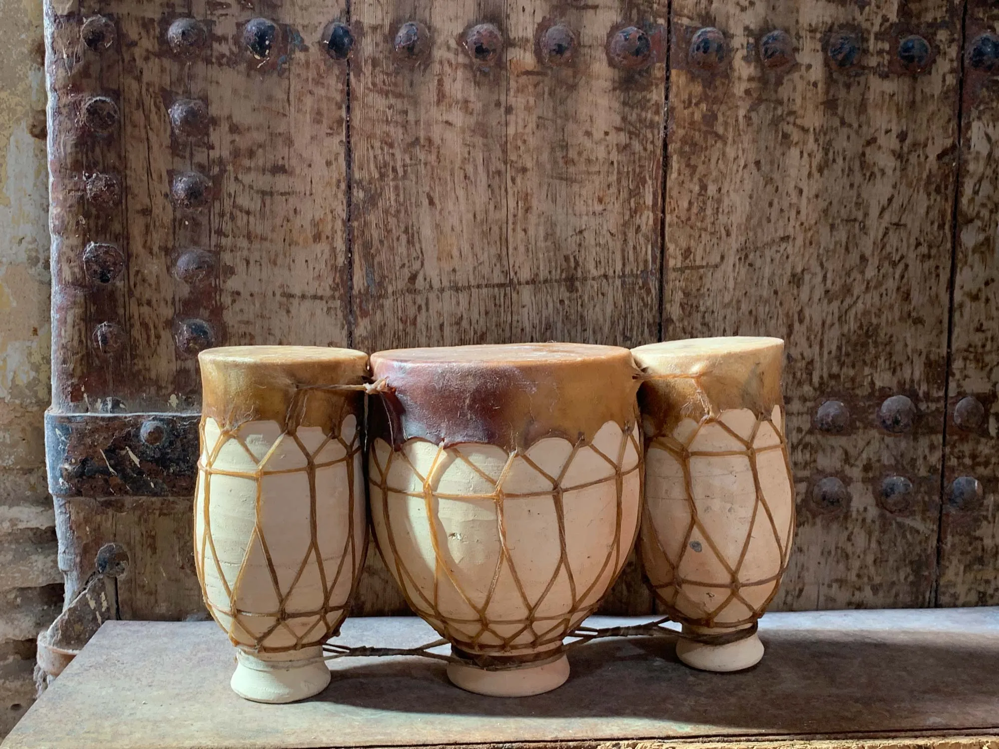 3er-Ton-Trommel, beige, Ø 11 / 19 / 11 cm, H 24 cm