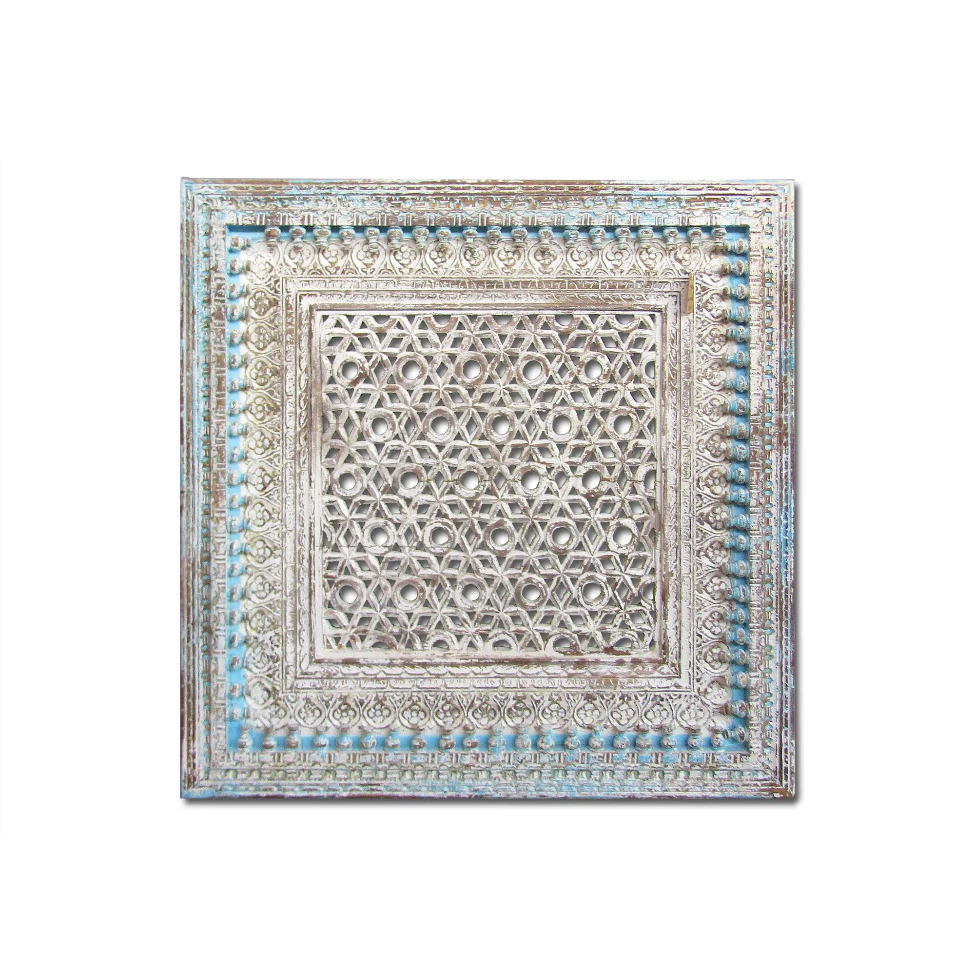 Handgeschnitztes Wandpaneel, Holz, H 100 cm, B 100 cm, T 8 cm