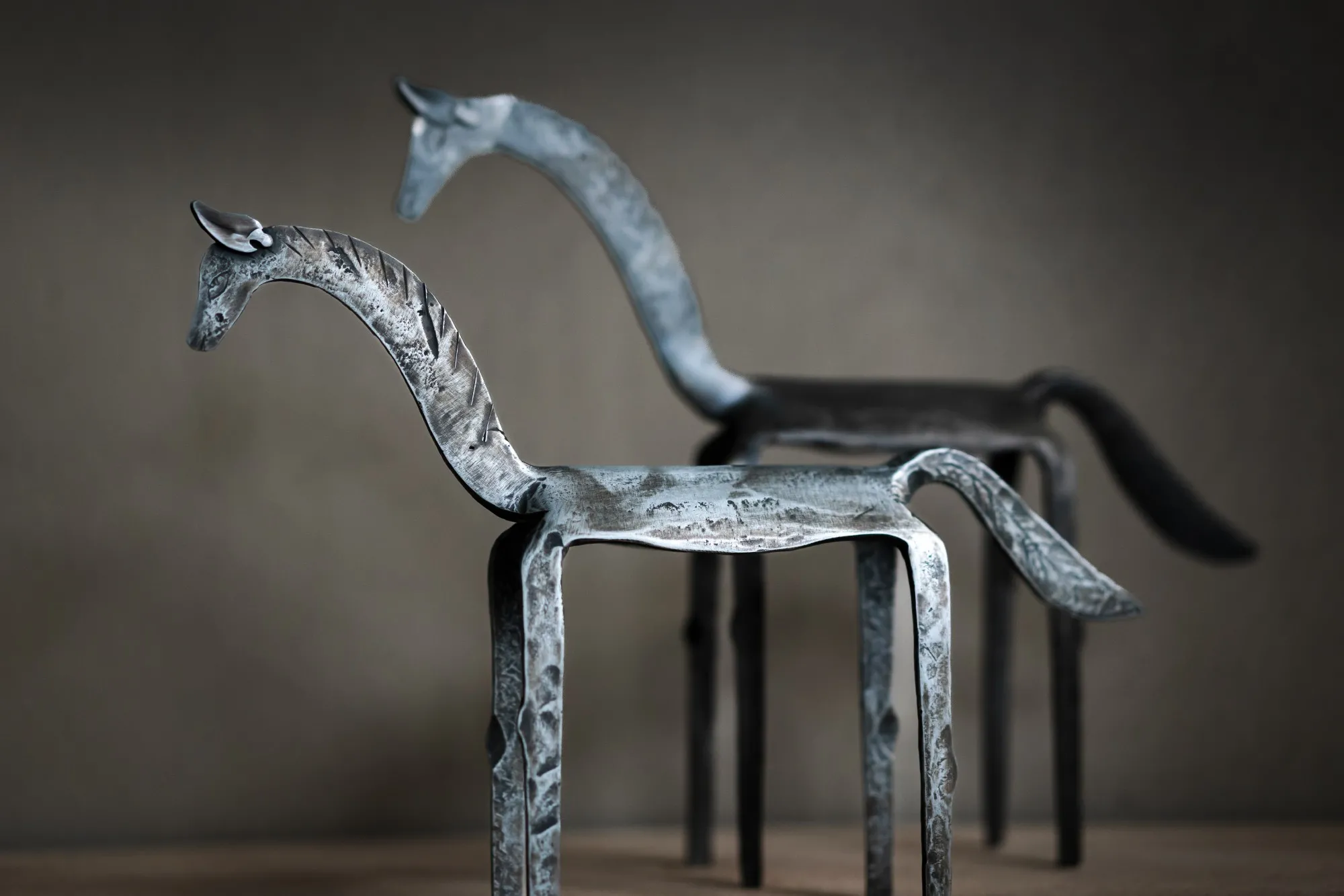 Pferdeskulptur aus Eisen M, B 26,5 cm, H 20,5 cm, T 5 cm