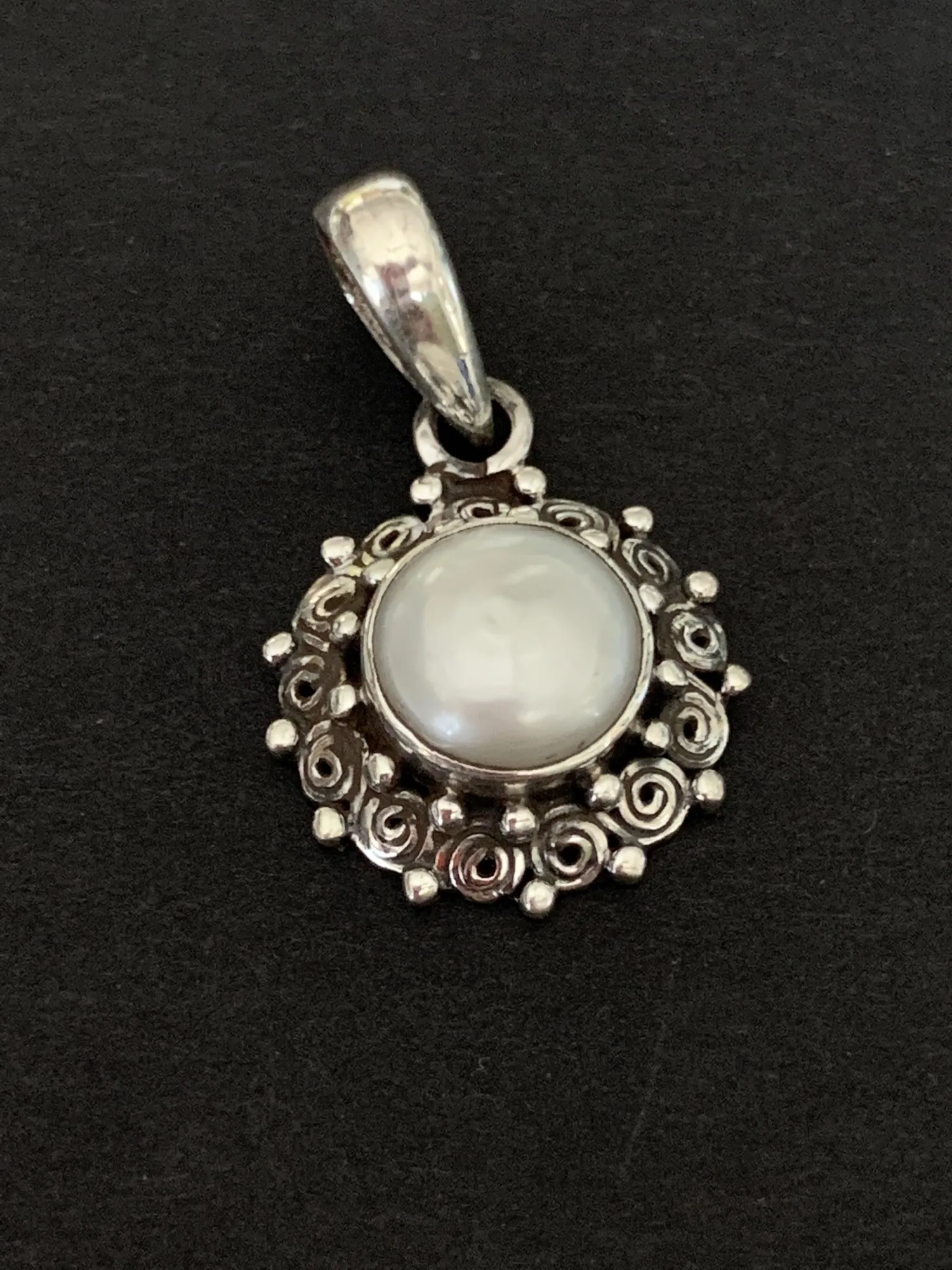 Anhänger 925 Silber mit Perle, Ø 8 mm