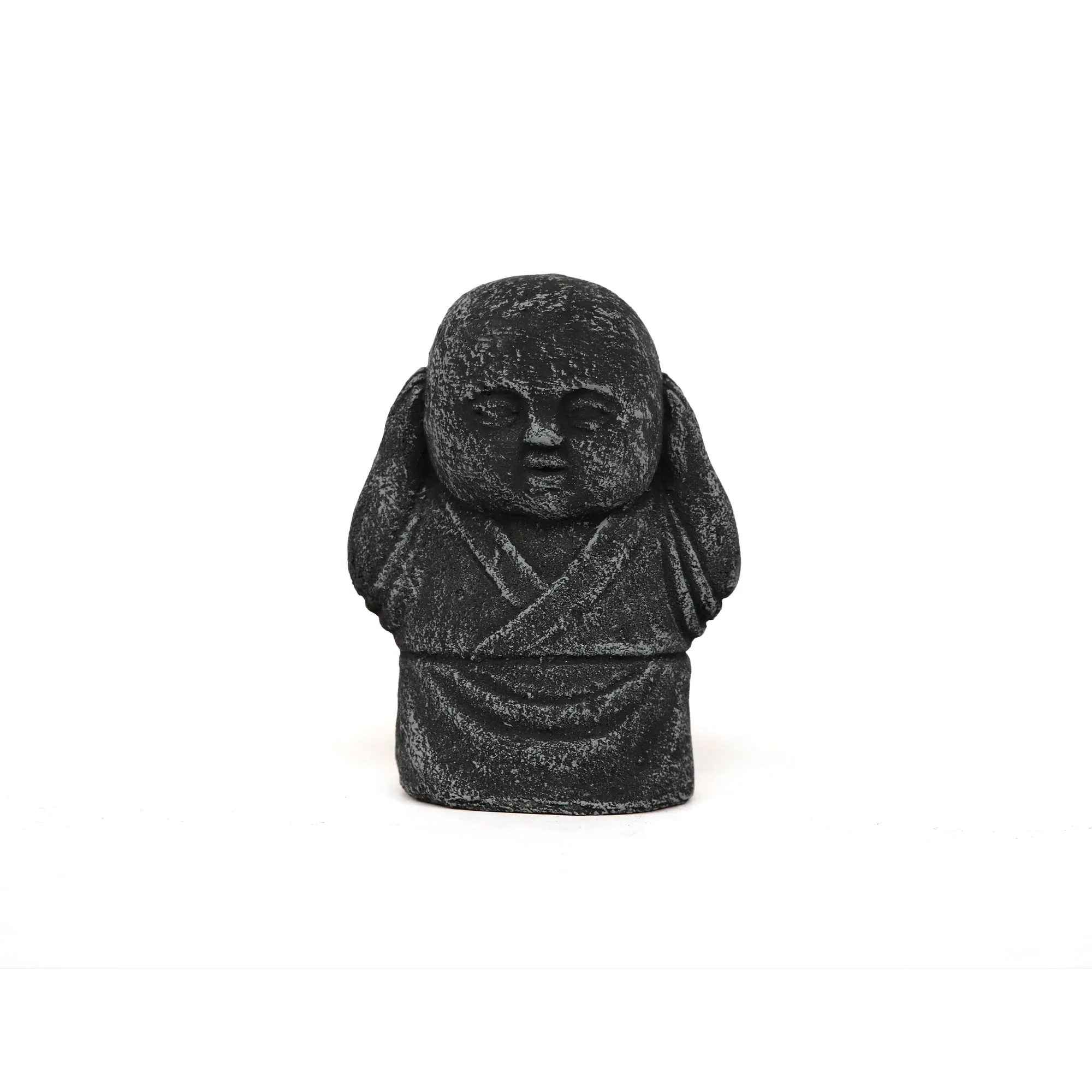 Zementfigur 'Fat Jizo - nichts hören', H 17 cm, B 12 cm, T 8 cm