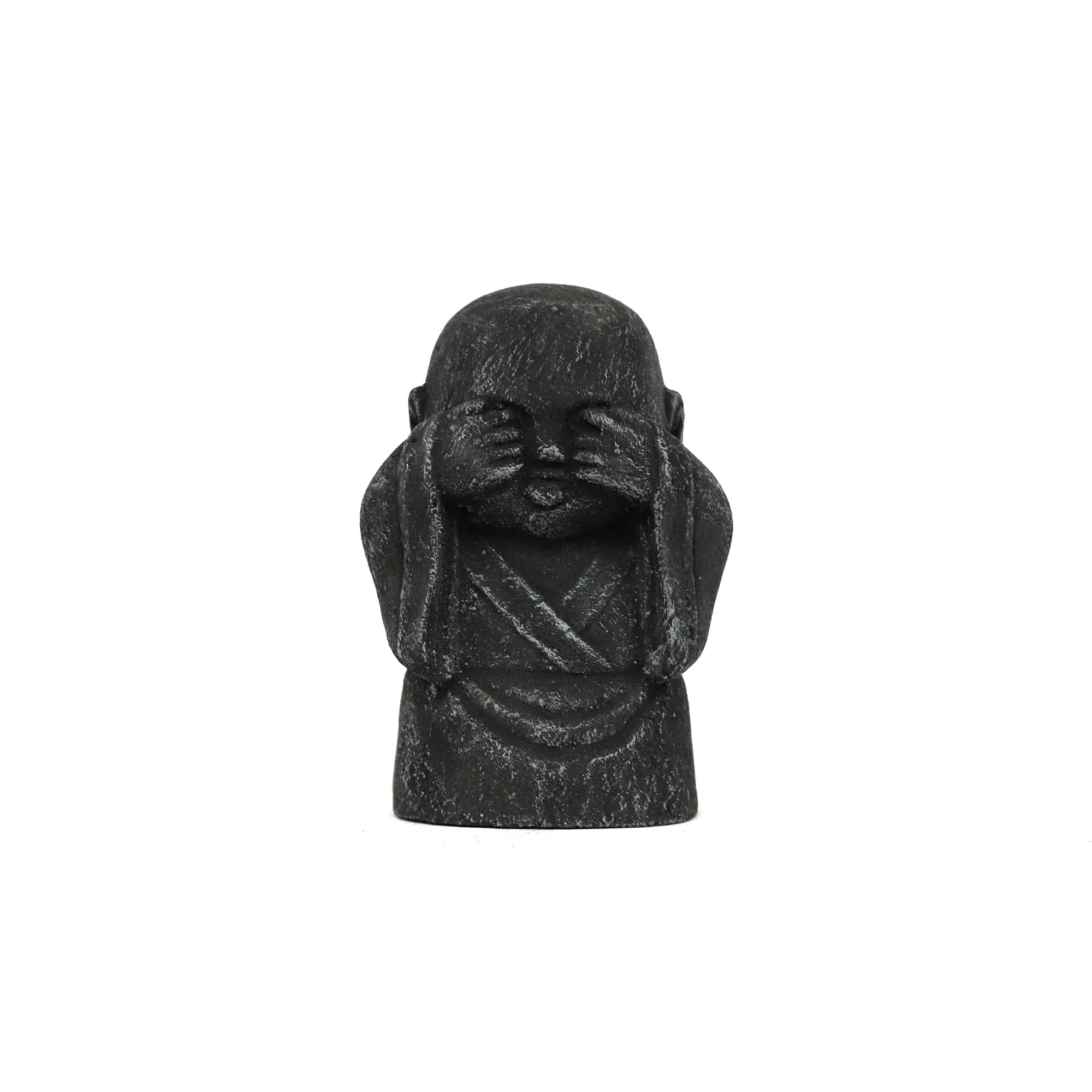 Zementfigur 'Fat Jizo - nichts sehen', H 17 cm, B 12 cm, T 8 cm