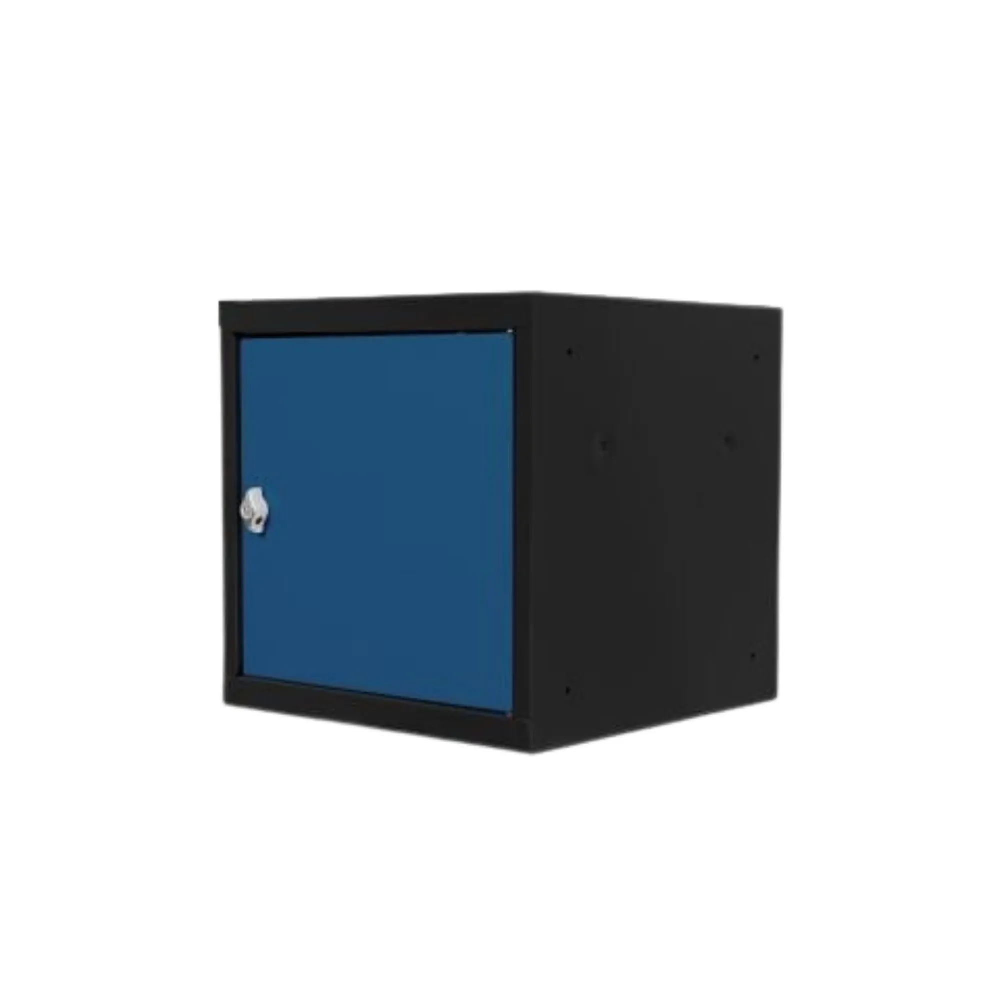 Schließfachwürfel Blocky mit Drehriegelschloss für Vorhängeschloss | HxBxT 40x40x40cm | Anthrazit/Enzianblau