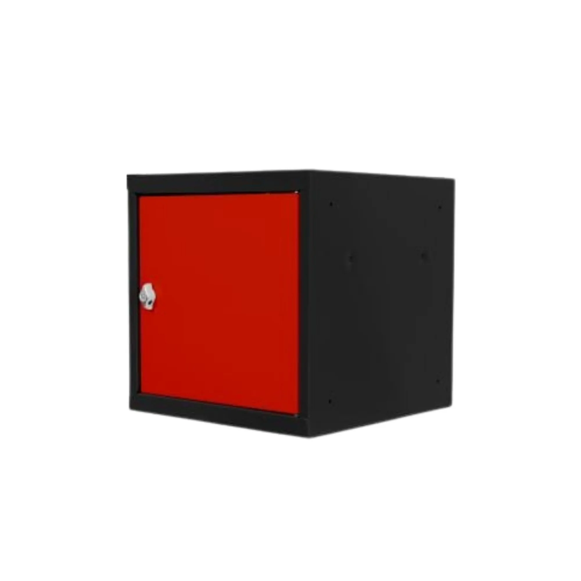 Schließfachwürfel Blocky mit Drehriegelschloss für Vorhängeschloss | HxBxT 40x40x40cm | Anthrazit/Verkehrsrot