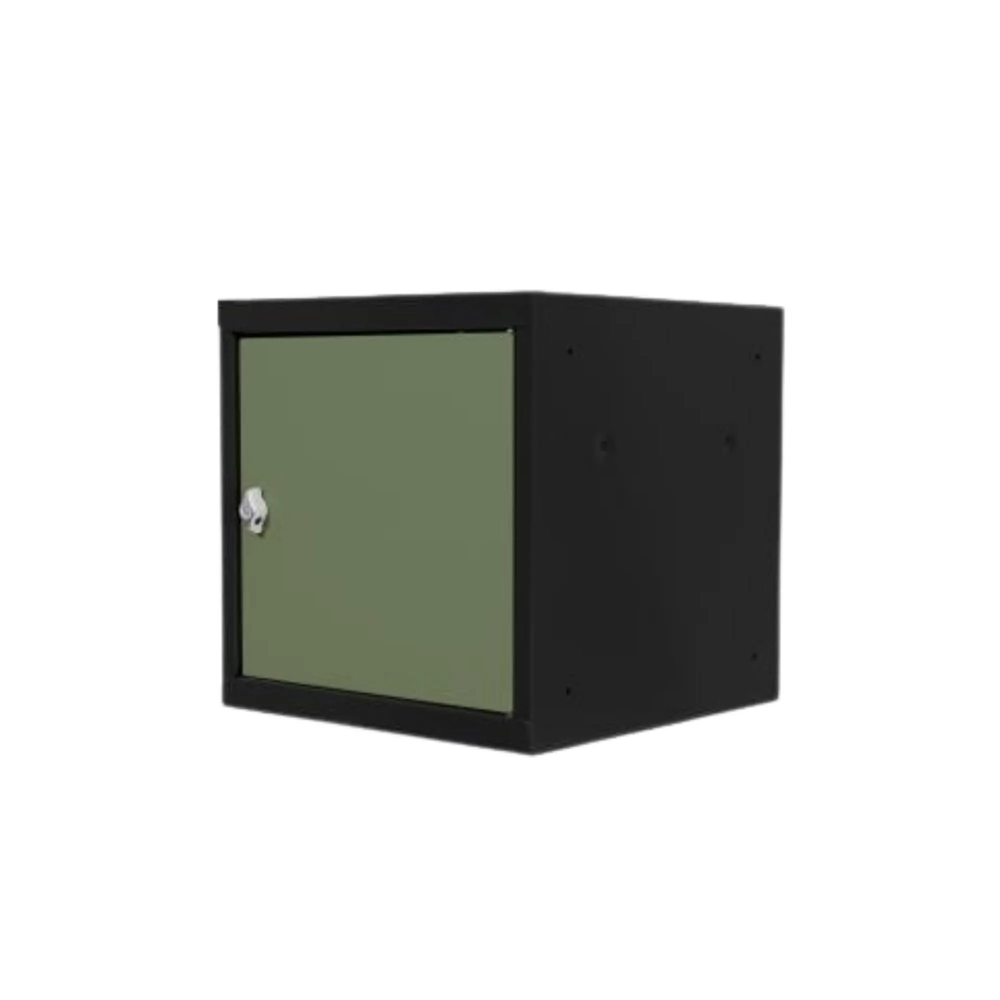 Schließfachwürfel Blocky mit Drehriegelschloss für Vorhängeschloss | HxBxT 40x40x40cm | Anthrazit/Resedagrün