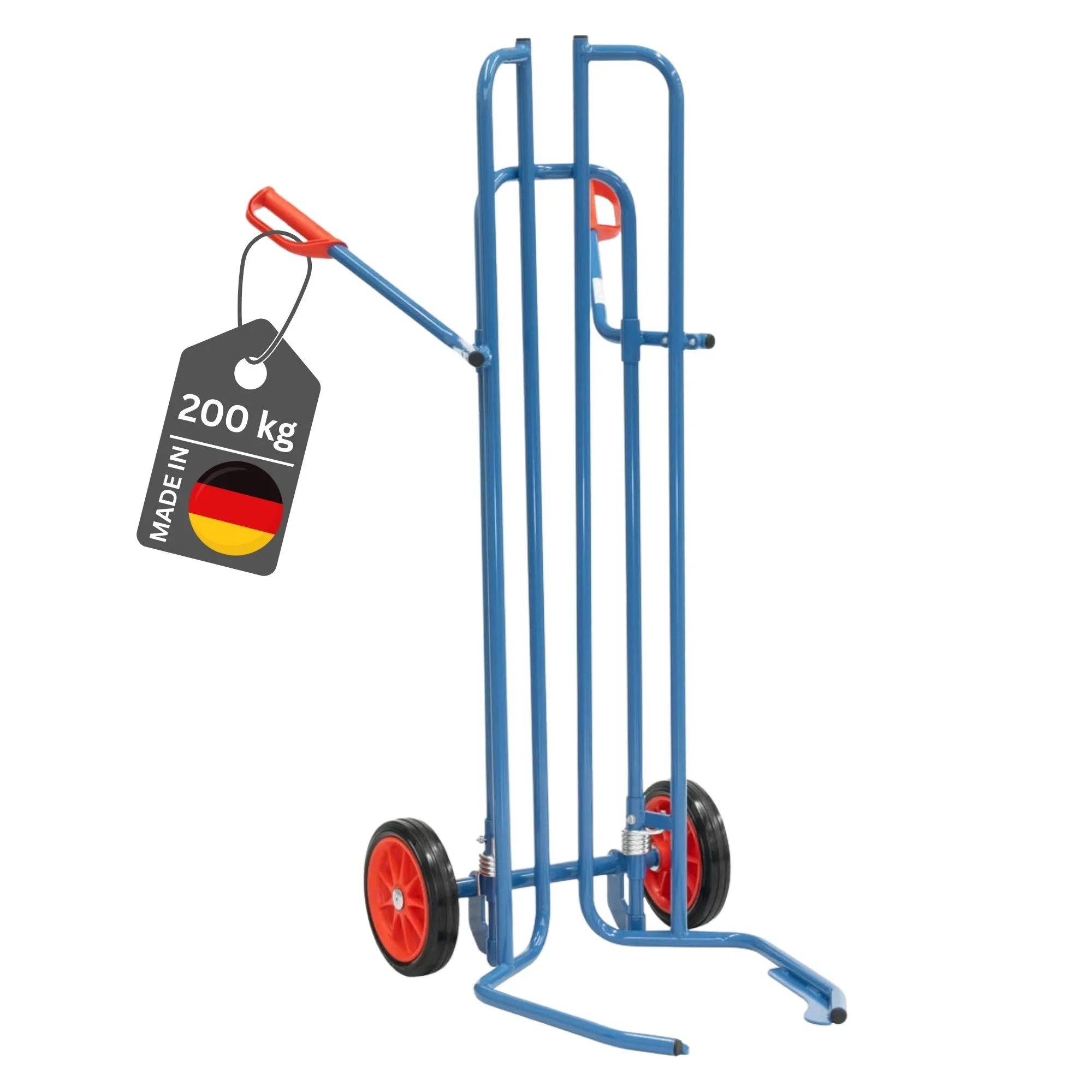 Fetra Reifenkarre für normalgroße Reifen mit Spreizaufnahmen & pannensichere Vollgummibereifung | Traglast 200kg | Made in Germany | Blau
