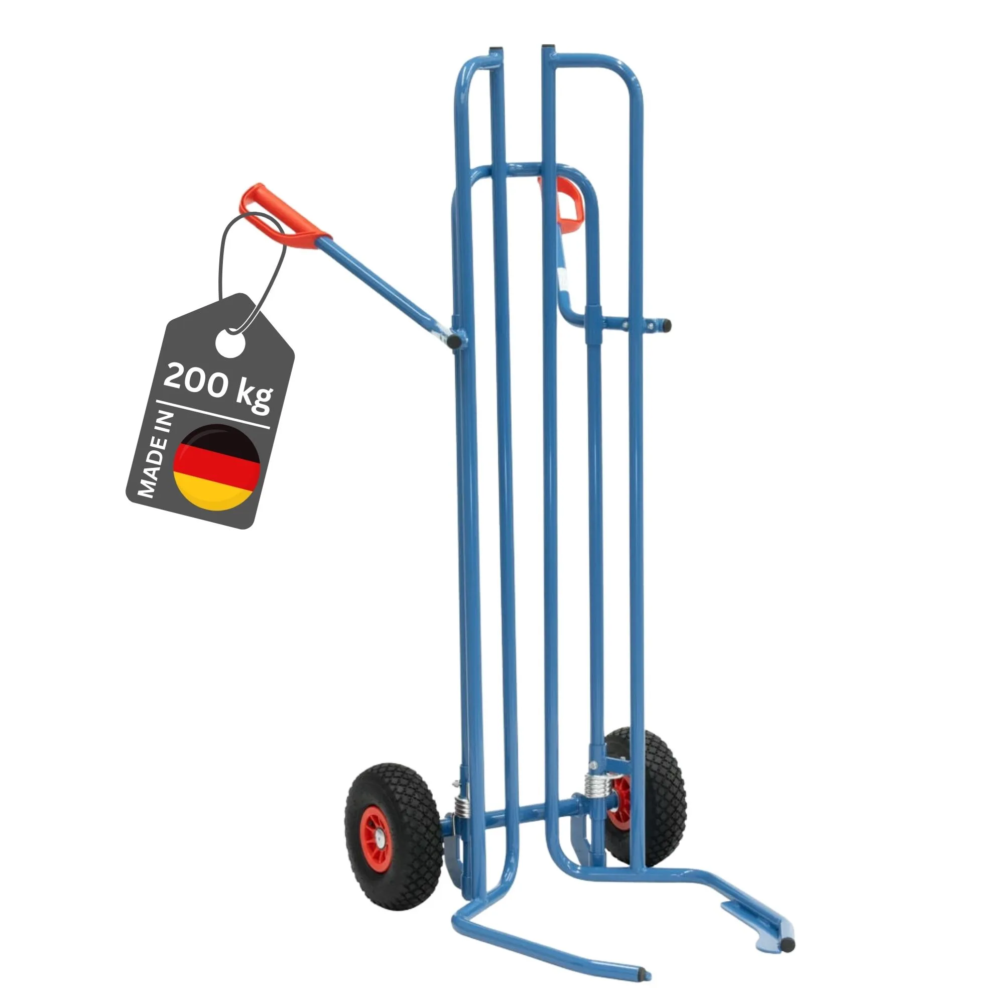 Fetra Reifenkarre für normalgroße Reifen mit Spreizaufnahmen & Luftbereifung | Traglast 200kg | Made in Germany | Blau