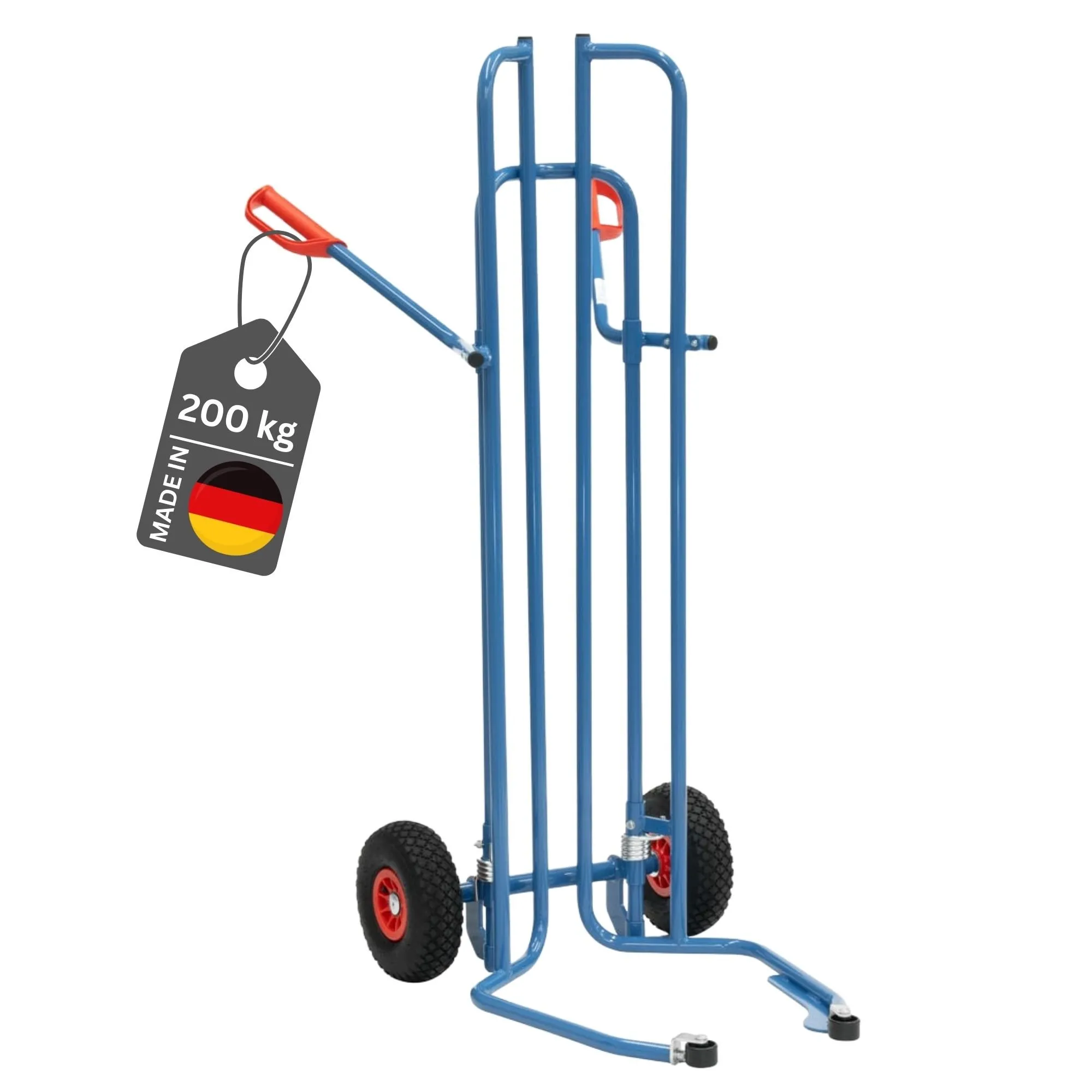 Fetra Reifenkarre für normalgroße Reifen mit Spreizaufnahmen inkl. Anlaufrollen & Luftbereifung | Traglast 200kg | Made in Germany | Blau