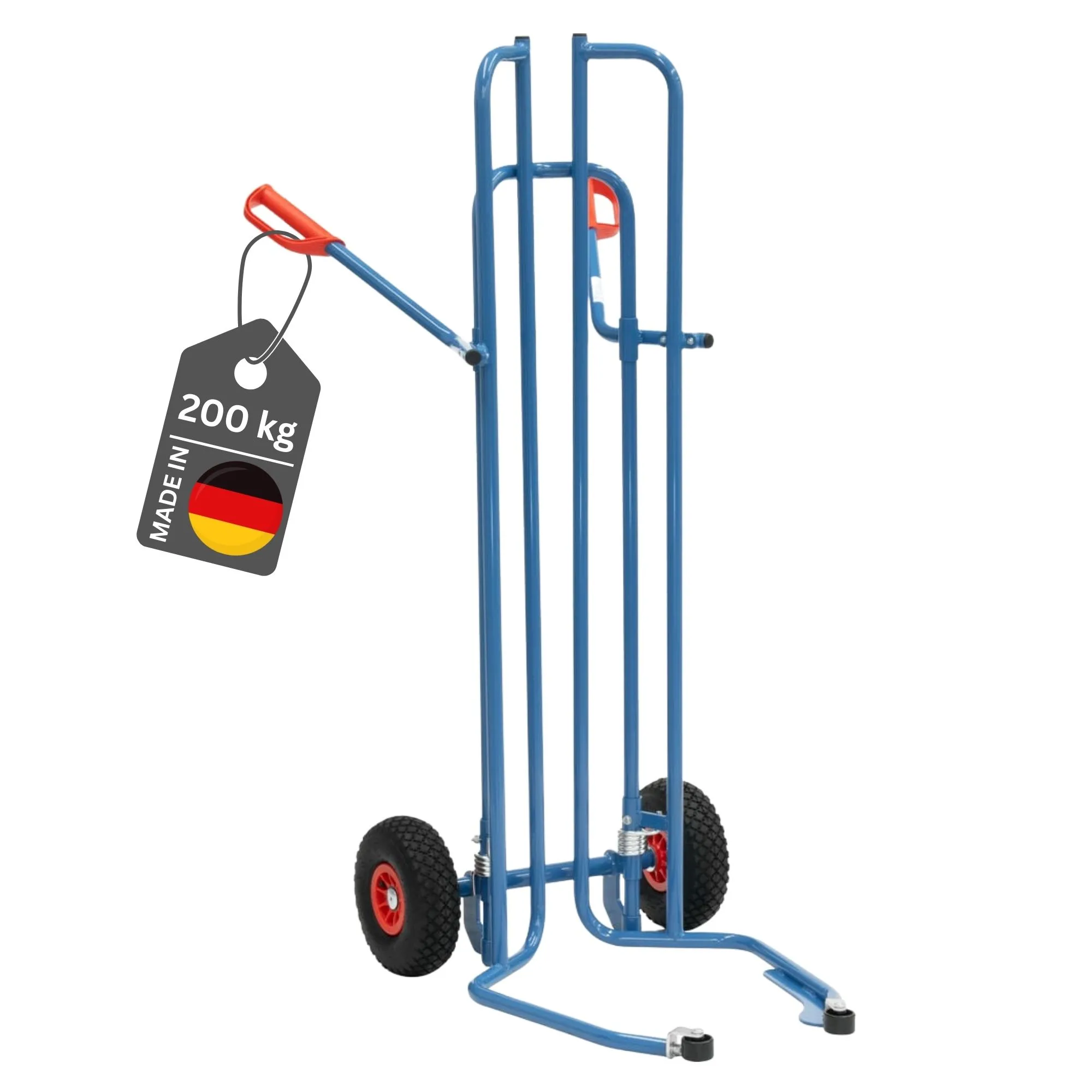 Fetra Reifenkarre für normalgroße Reifen mit Spreizaufnahmen inkl. Anlaufrollen & pannensichere PU-Bereifung | Traglast 200kg | Made in Germany | Blau