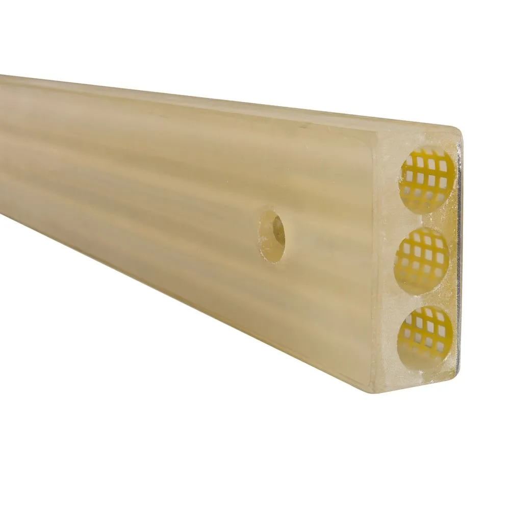 Anfahr- & Rampenschutz aus hochwertigem Polyurethan zum Aufdübeln | Geeignet für Innen- und Außenbereiche | HxBxT 12x100x5cm | Polyurethan mit Lochblecheinlage | Transparent/Gelb