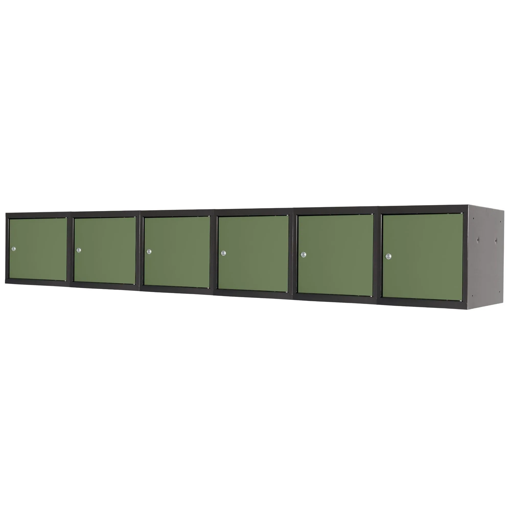 Mega Deal | 6x Schließfachwürfel Blocky mit Zylinderschloss + 2 Schlüssel | HxBxT 40x40x40cm | Anthrazit/Resedagrün