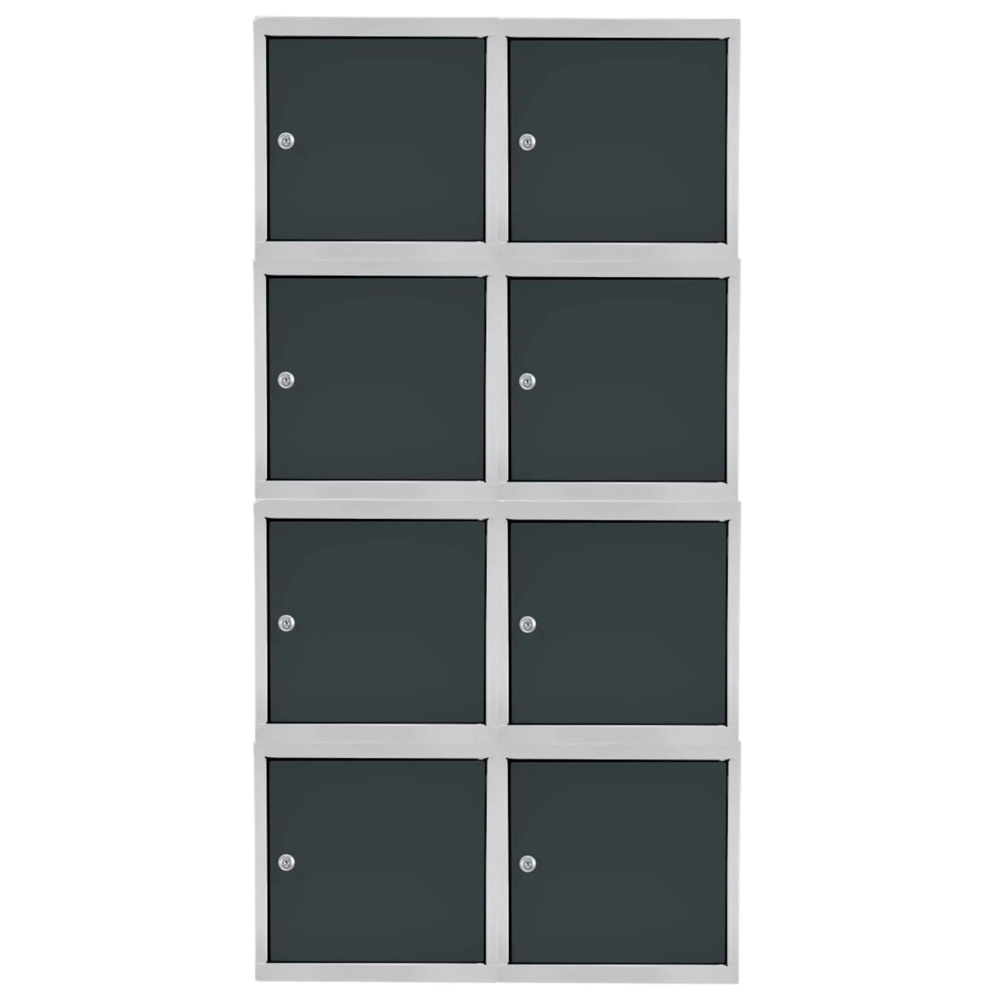 Mega Deal | 8x Schließfachwürfel Blocky mit Zylinderschloss + 2 Schlüssel | HxBxT 40x40x40cm | Anthrazit/Lichtgrau