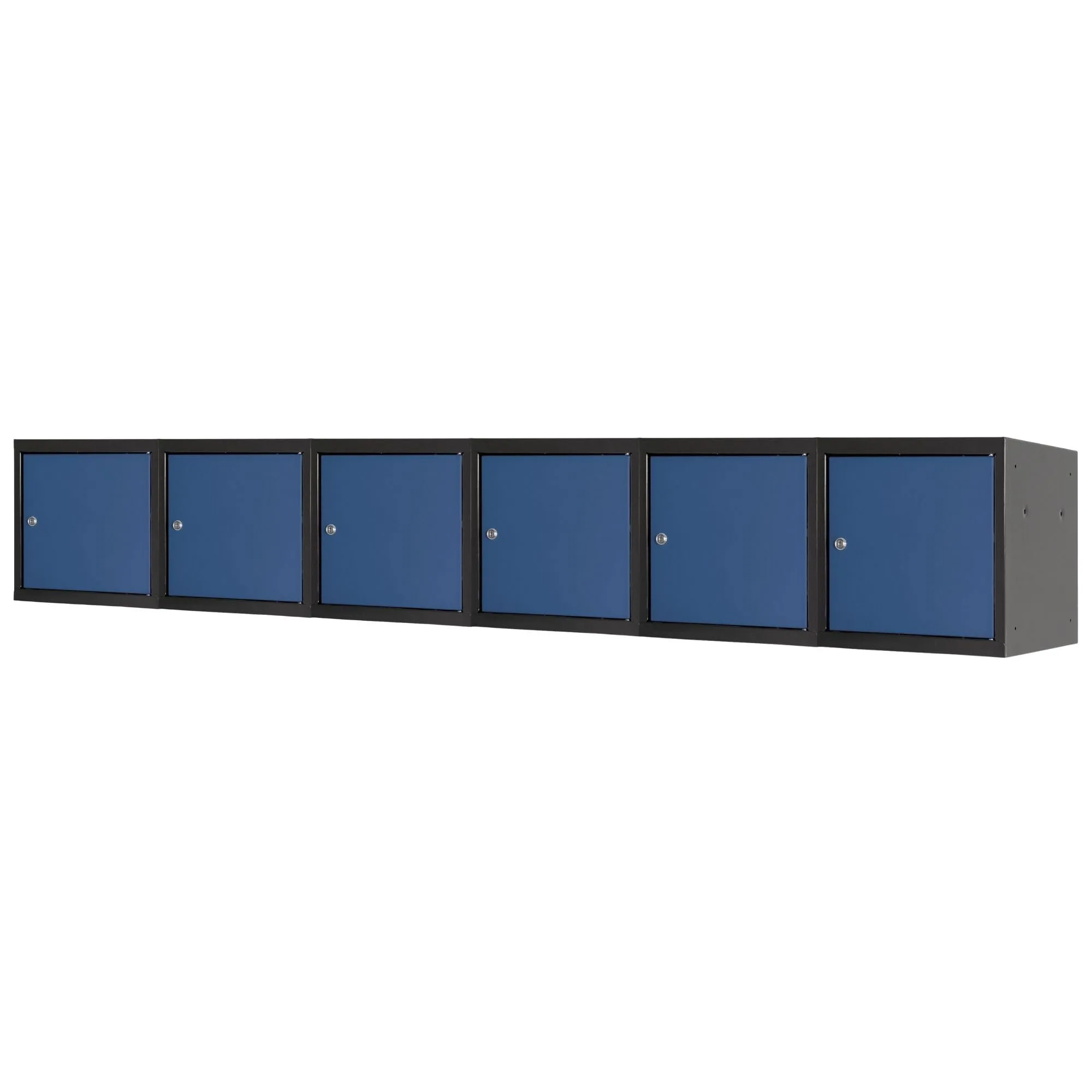 Mega Deal | 6x Schließfachwürfel Blocky mit Zylinderschloss + 2 Schlüssel | HxBxT 40x40x40cm | Anthrazit/Enzianblau