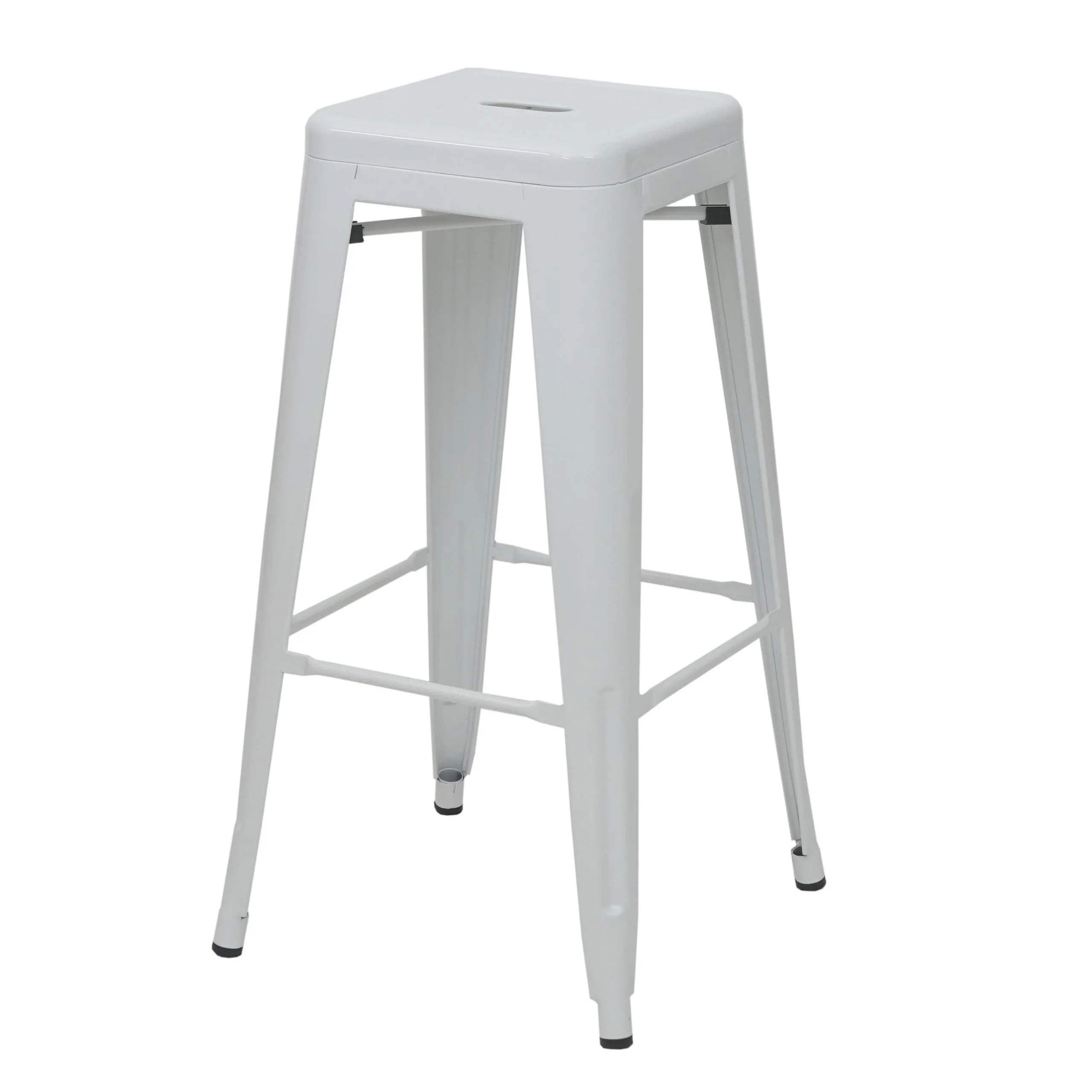 Barhocker | Sitzhöhe 77cm | Metall Industriedesign stapelbar | Weiß | Barstuhl Tresenhocker