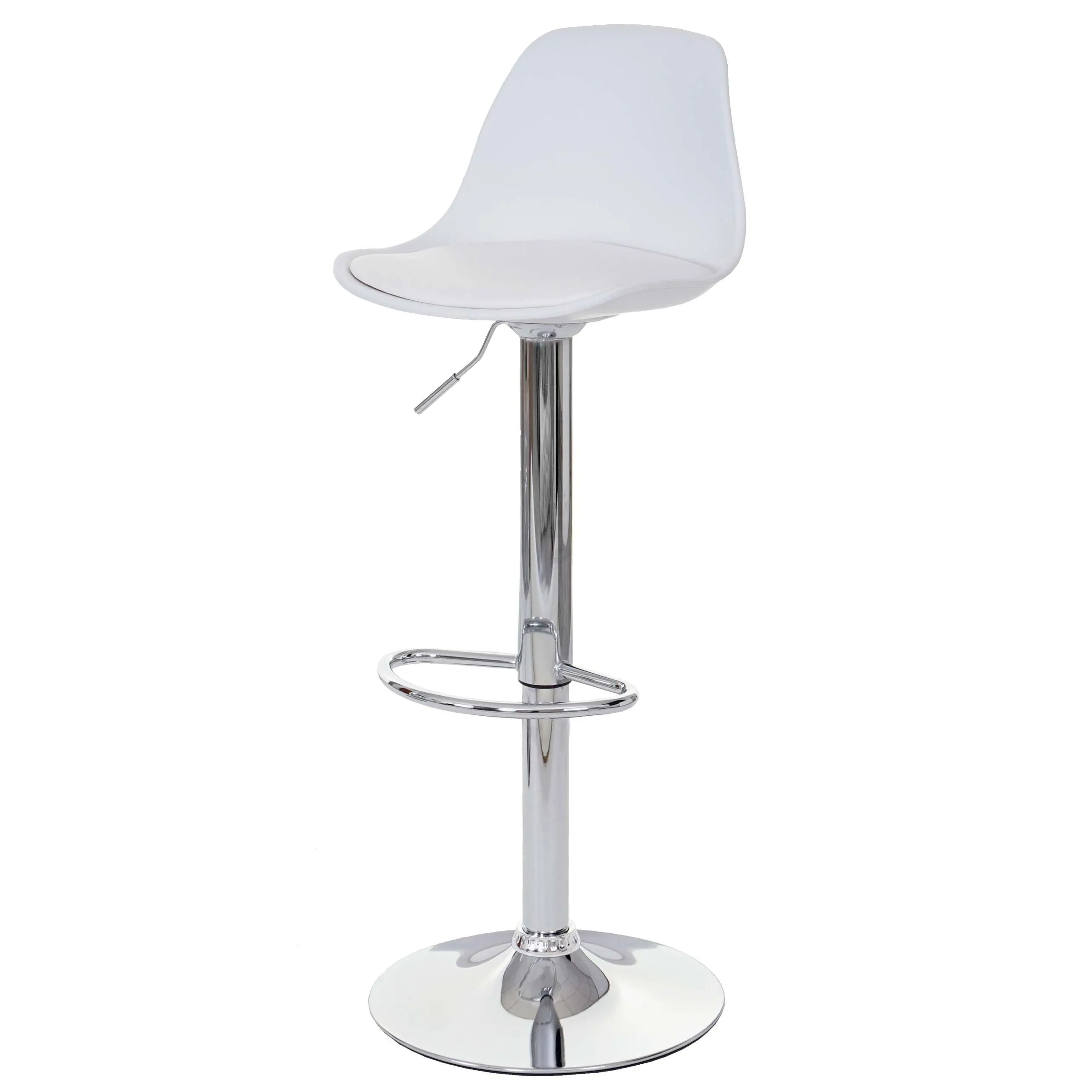 2er-Set Barhocker, einfach | Sitzhöhe 60-80cm | Kunstleder | Weiß| Tresenhocker Barstuhl Drehhocker