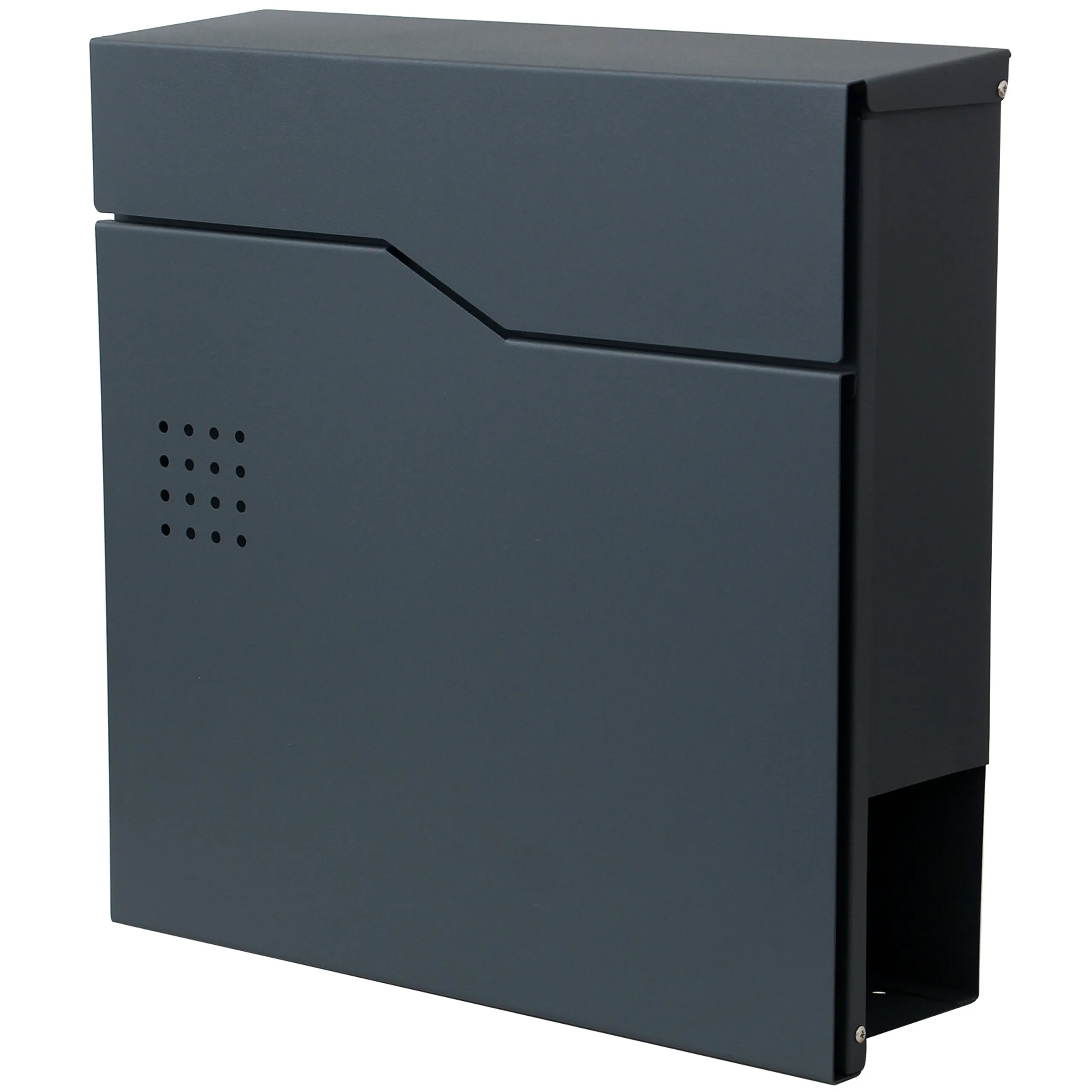 Briefkasten | HxBxT 37x37x11cm | Wandbriefkasten Postkasten Zeitungsfach | pulverbeschichtet | anthrazit